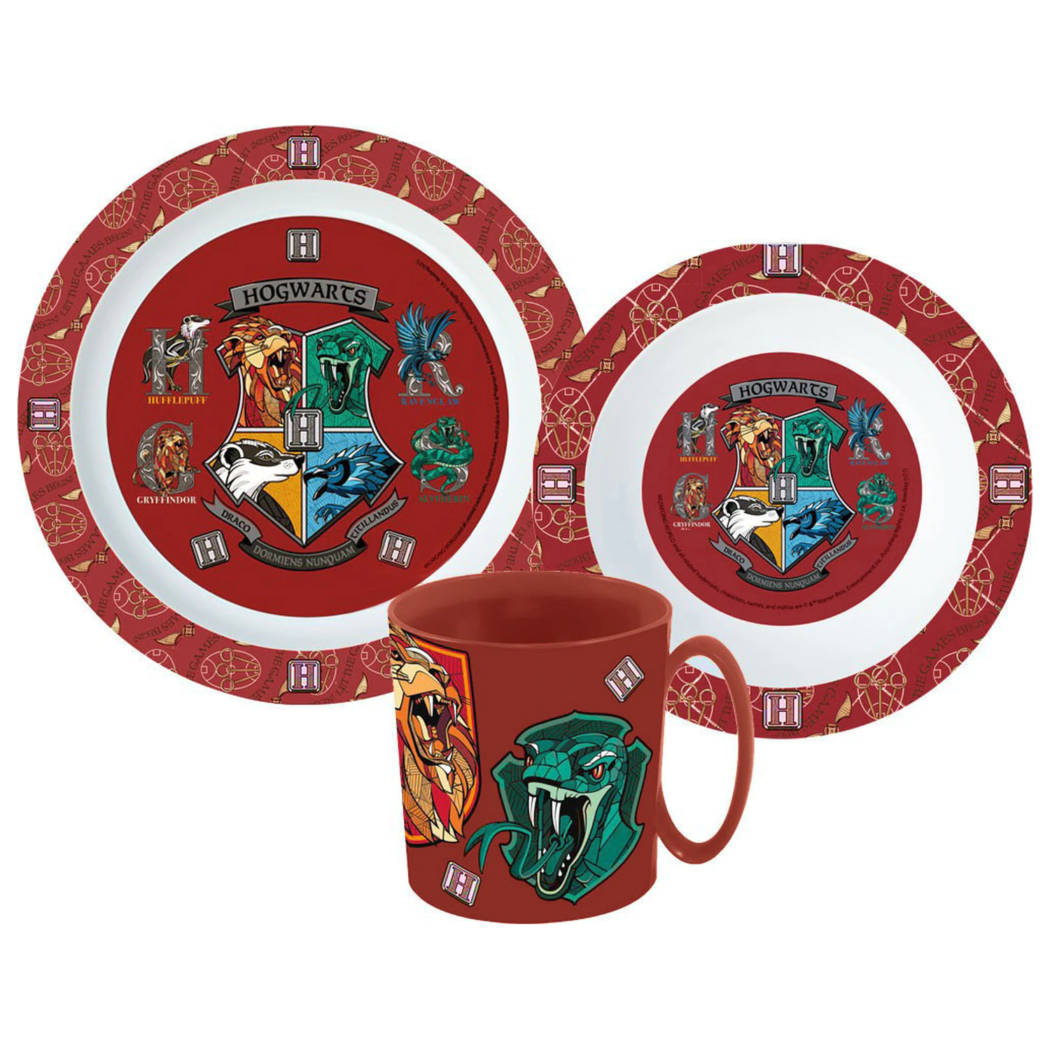 Harry Potter School Shields Set de masa, Micro Plastic Set cu cana 350 ml poza produsului