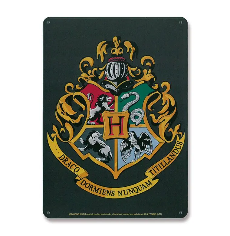 Harry Potter Tin Sign Placă Metalică Hogwarts Logo 15 x 21 cm poza produsului