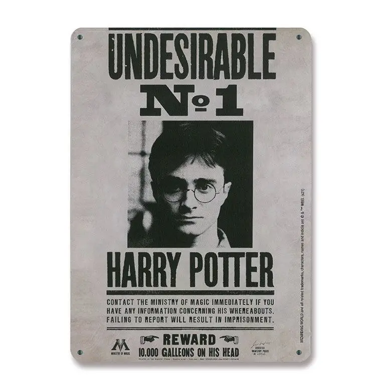 Placă metalică Harry Potter Undesirable No. 1 15 x 21 cm poza produsului