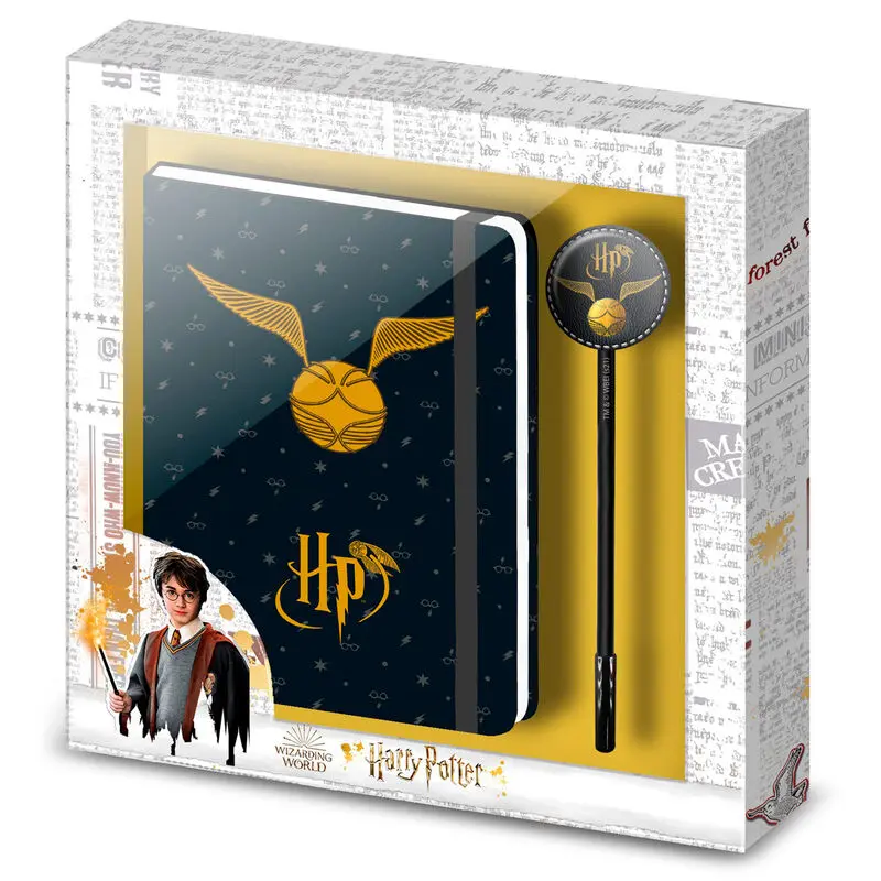 Set cadou Notebook Harry Potter cu pix Golden Snitch poza produsului