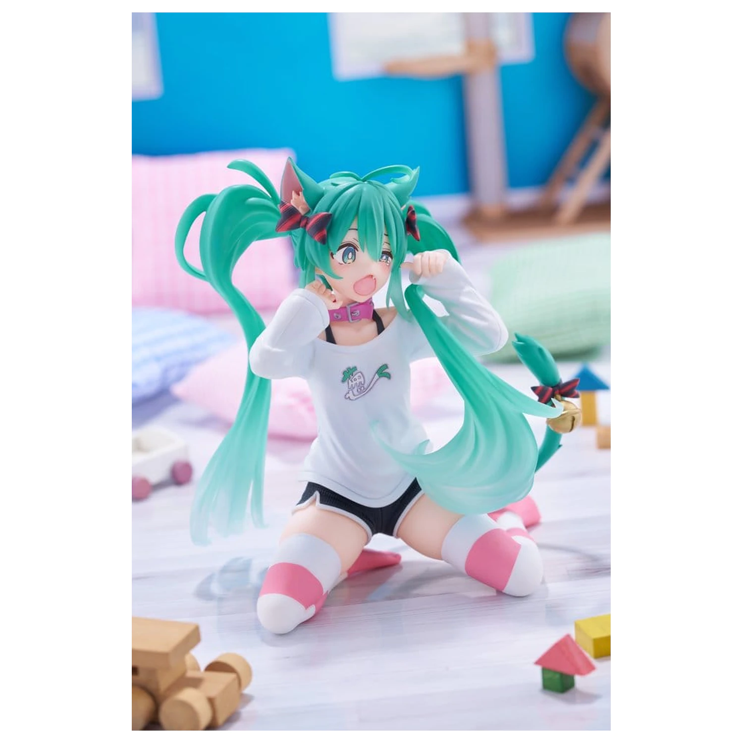 Hatsune Miku Statuie PVC Figurina draguta pentru birou Hatsune Miku Cat Ear T-Shirt Ver. 13 cm poza produsului