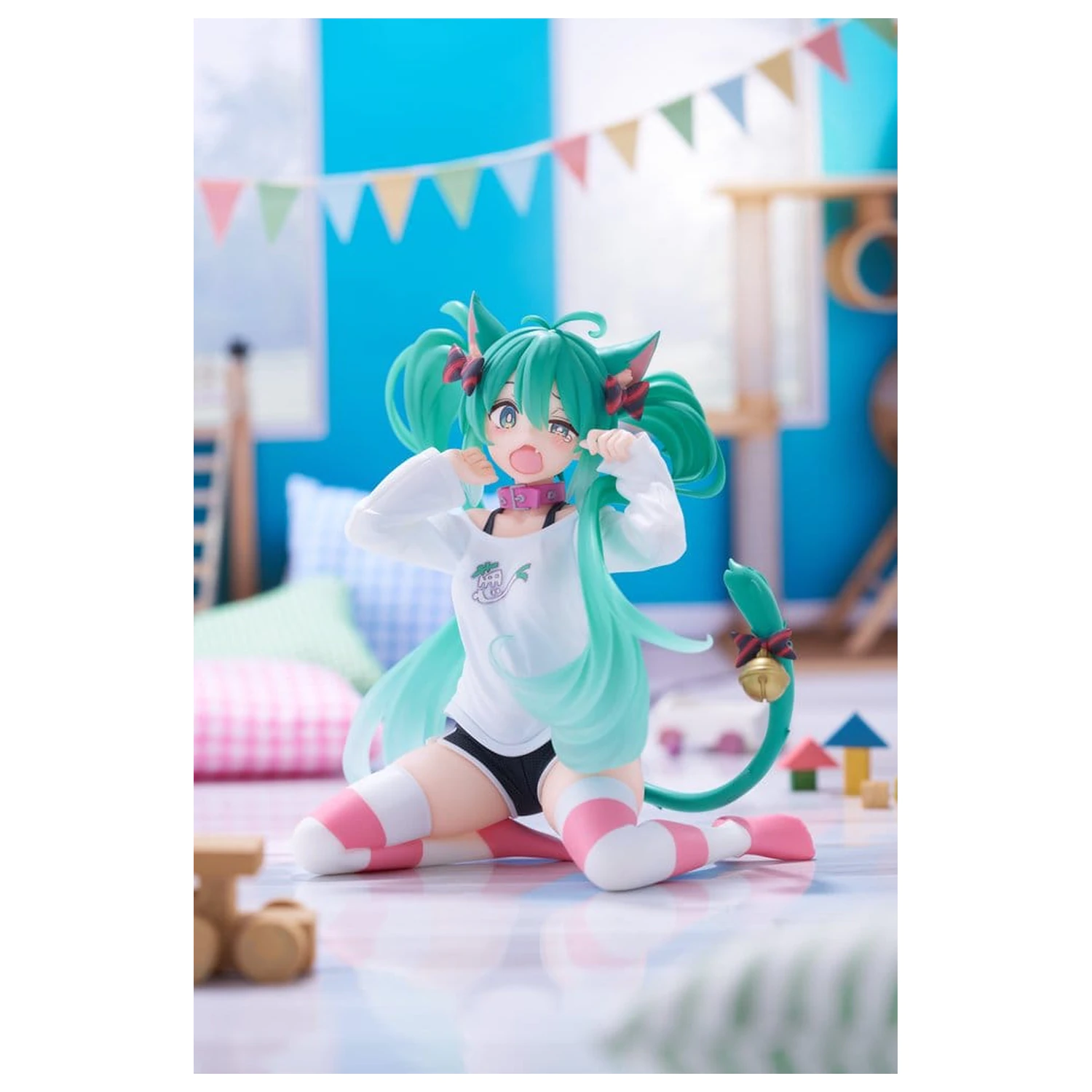 Hatsune Miku Statuie PVC Figurina draguta pentru birou Hatsune Miku Cat Ear T-Shirt Ver. 13 cm poza produsului