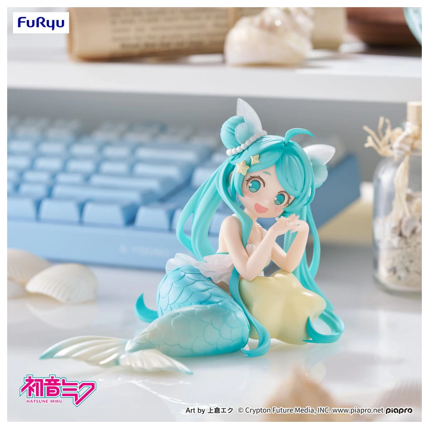 Hatsune Miku Desktop Fairy Statuie PVC Hatsune Miku Mermaid princess Ver. 9 cm poza produsului