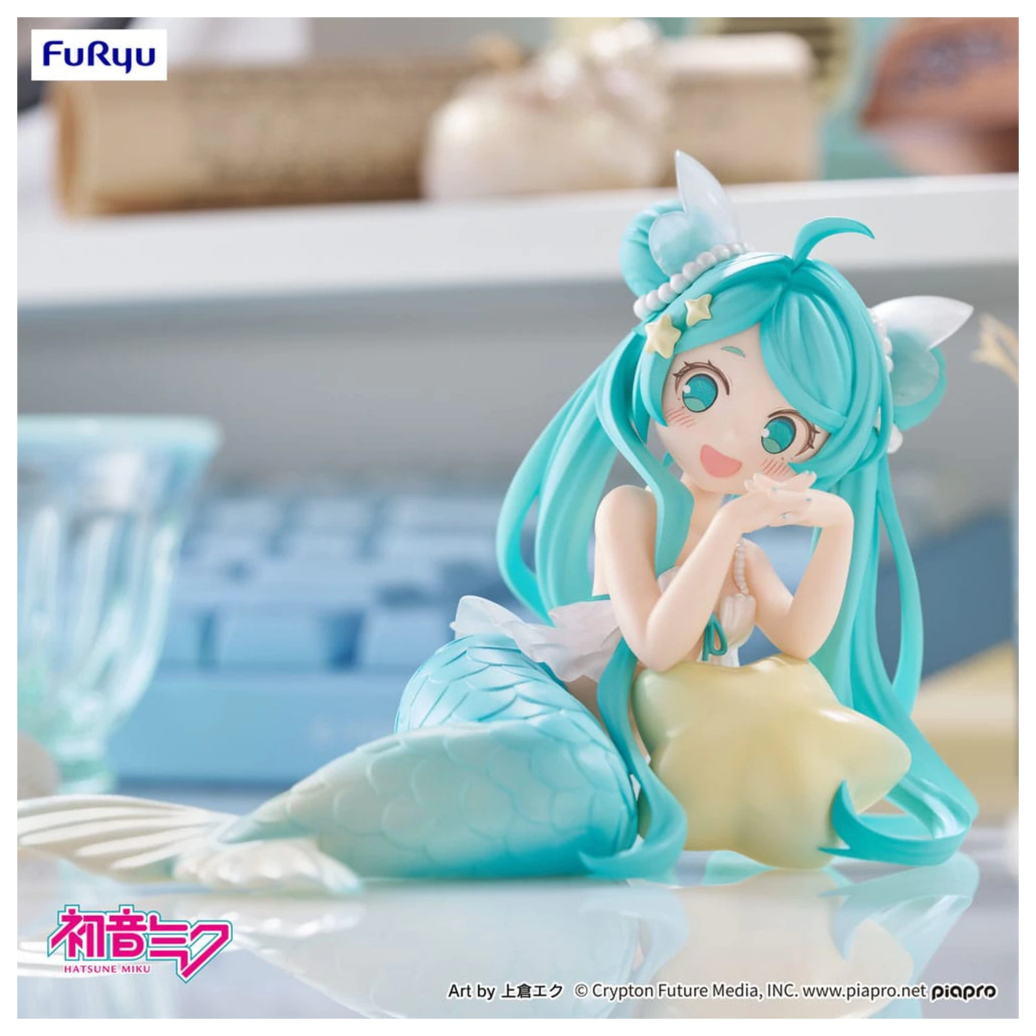 Hatsune Miku Desktop Fairy Statuie PVC Hatsune Miku Mermaid princess Ver. 9 cm poza produsului