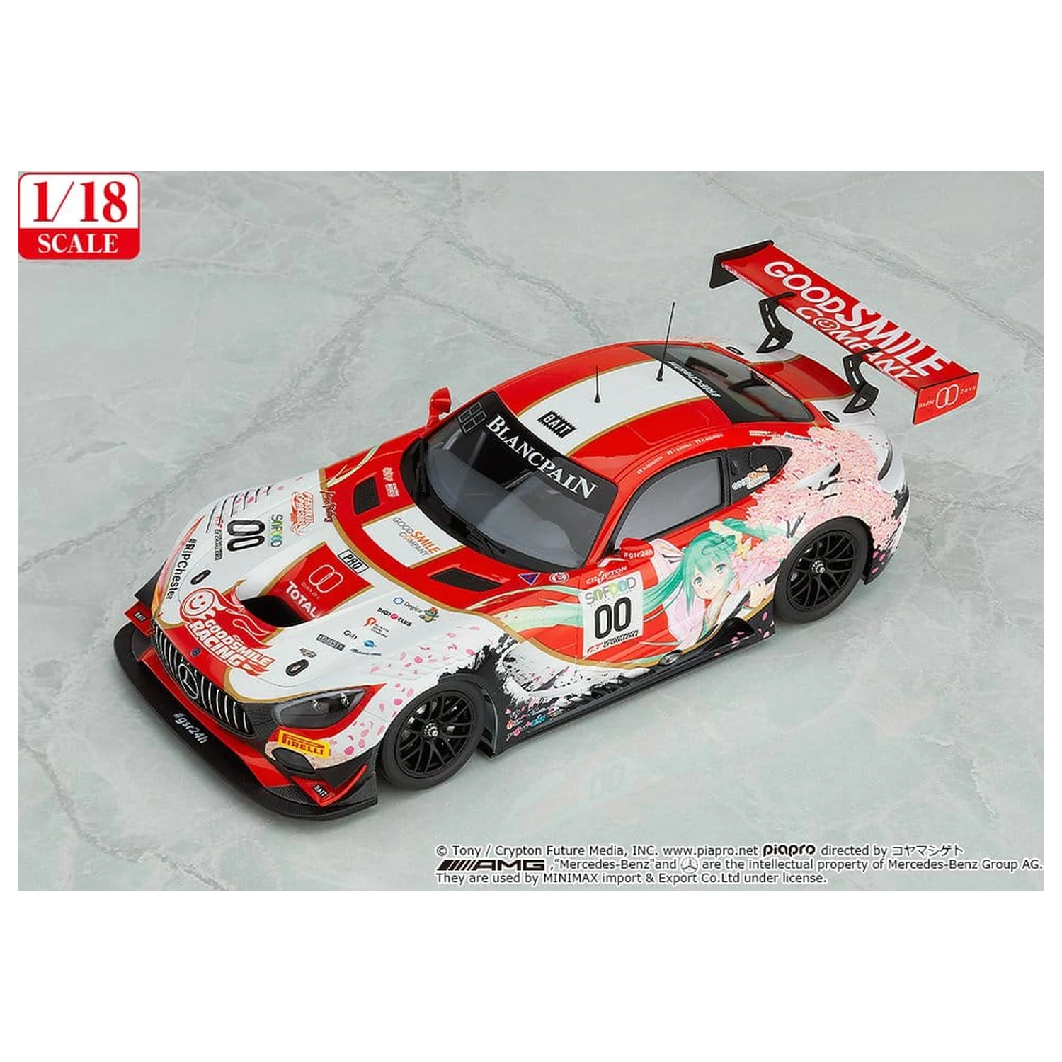 Hatsune Miku GT Project Vehicul 1/18 Good Smile Hatsune Miku AMG 2017 SPA24H Ver. 26 cm poza produsului