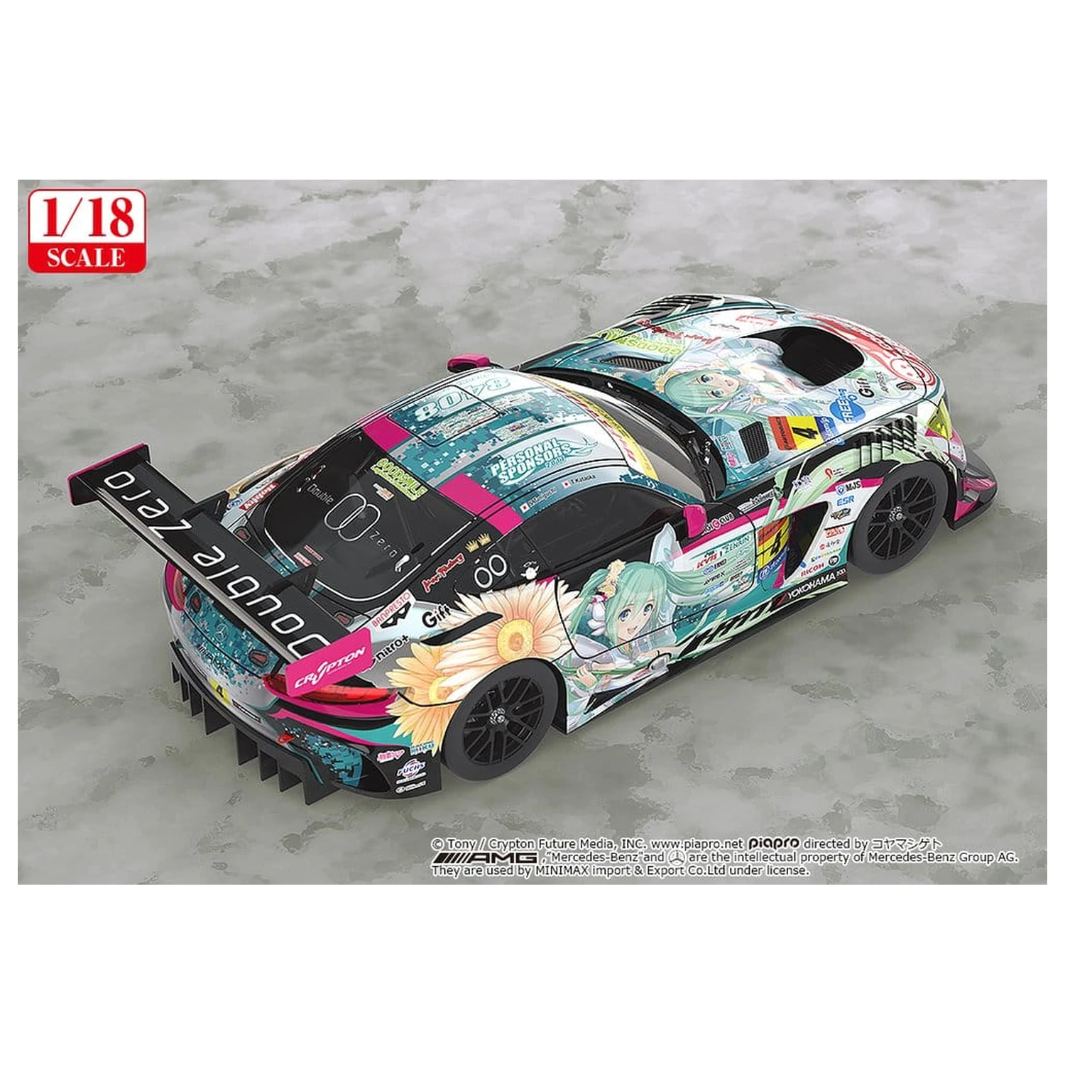 Hatsune Miku GT Project Vehicle 1/18 Good Smile Hatsune Miku AMG 2017 SUPER GT Ver. 26 cm poza produsului