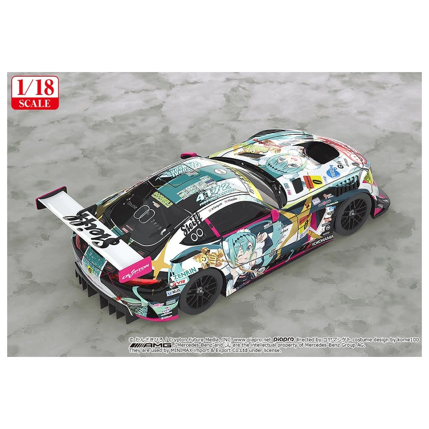 Hatsune Miku GT Project Vehicle 1/18 Good Smile Hatsune Miku AMG 2018 Final Race Ver. 26 cm poza produsului