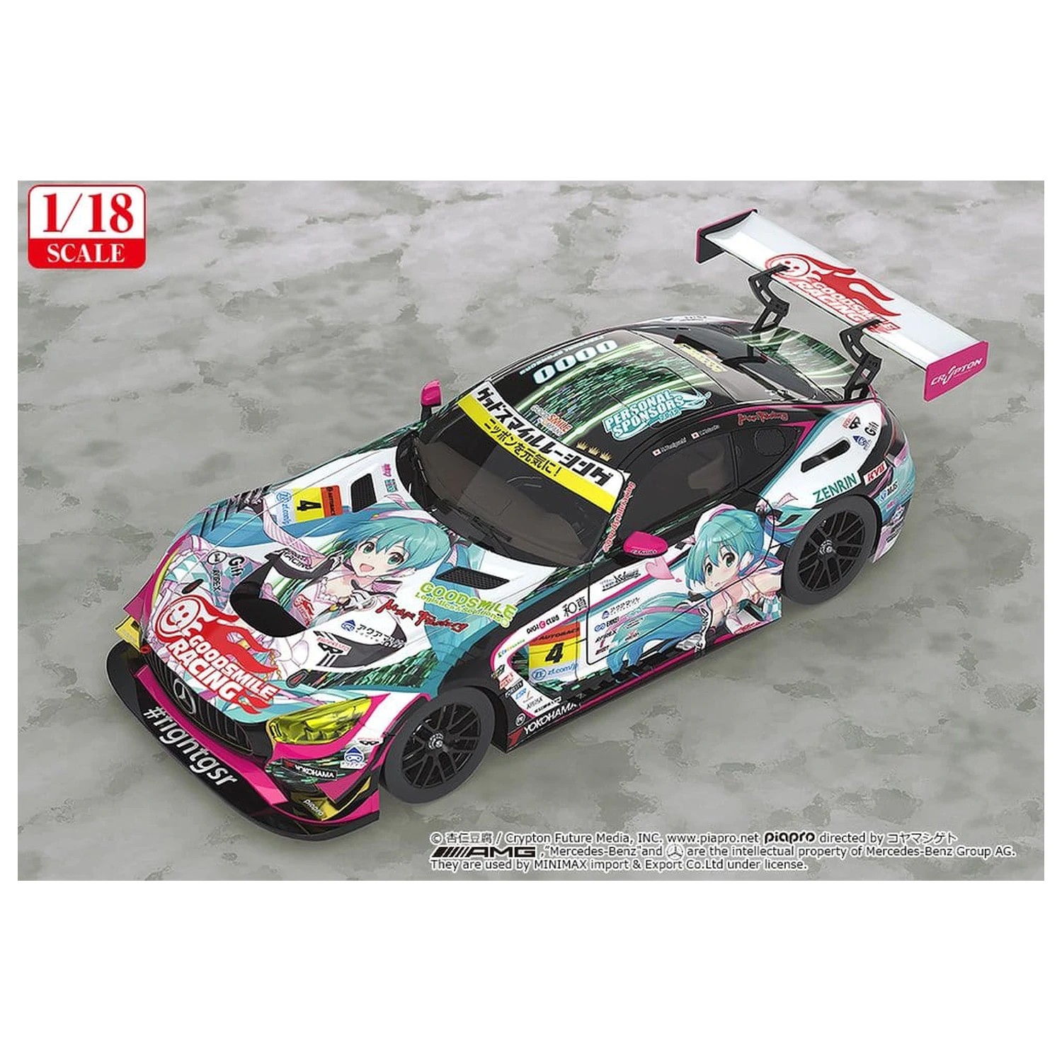 Hatsune Miku GT Project Vehicul 1/18 Good Smile Hatsune Miku AMG 2019 Ver. 26 cm poza produsului