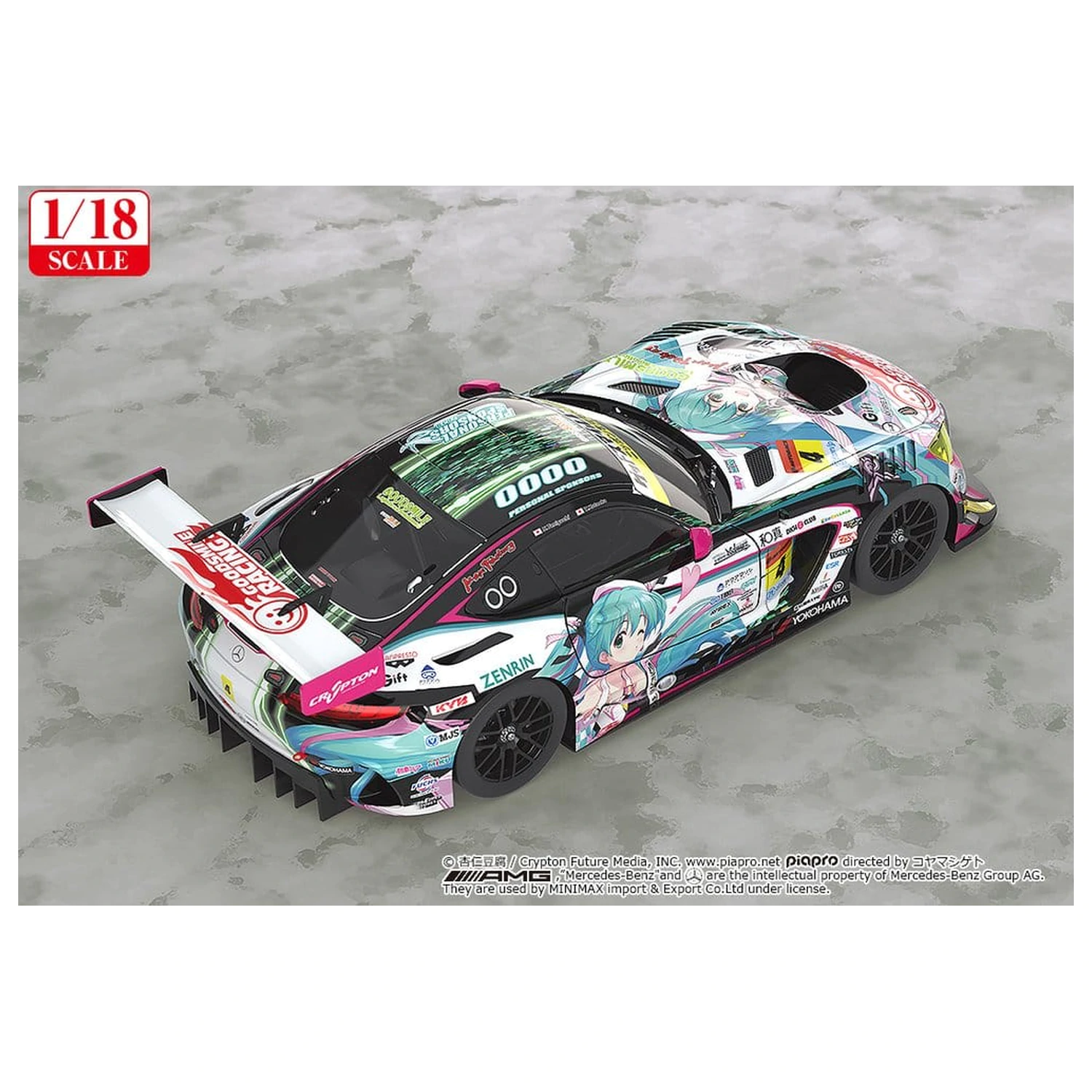 Hatsune Miku GT Project Vehicul 1/18 Good Smile Hatsune Miku AMG 2019 Ver. 26 cm poza produsului