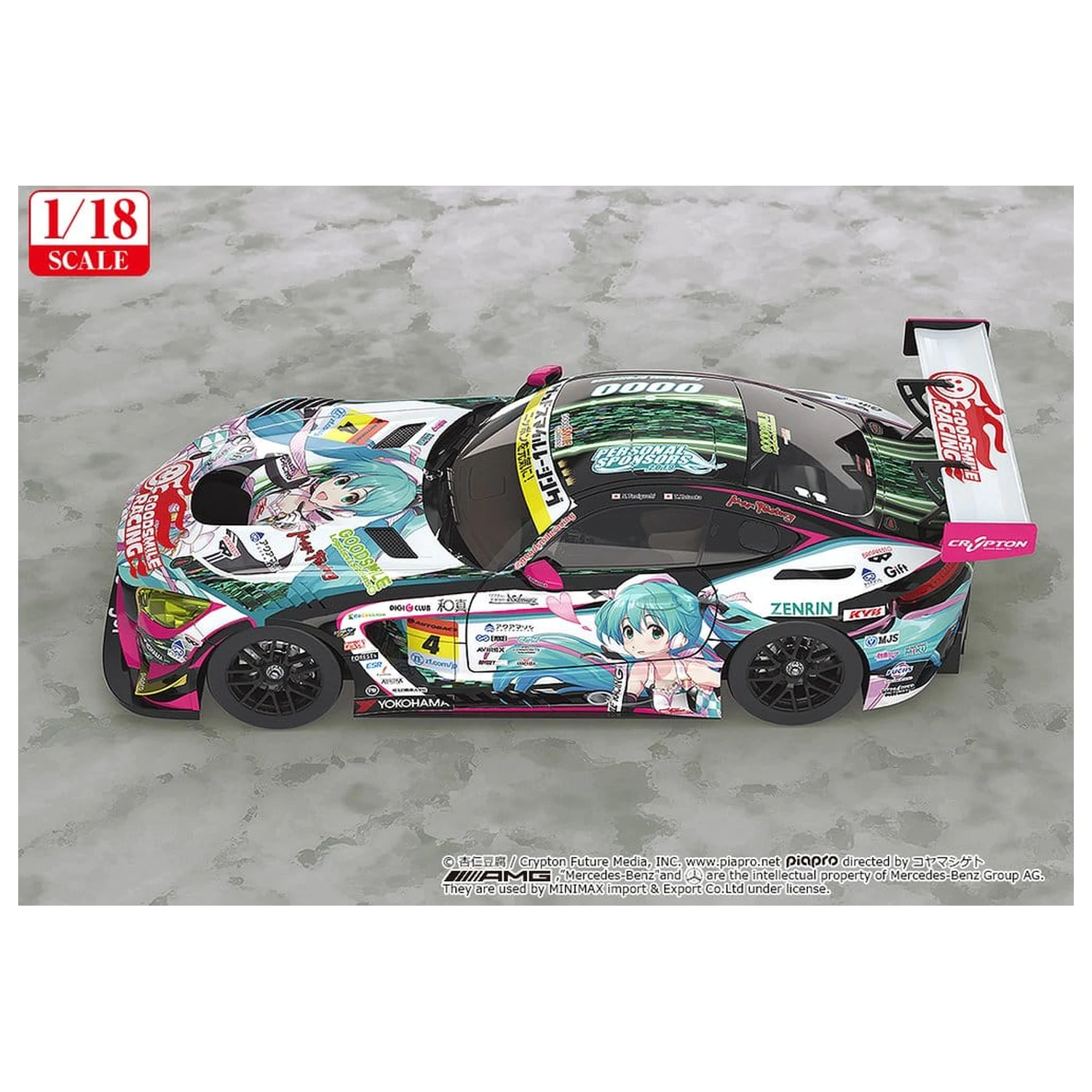 Hatsune Miku GT Project Vehicul 1/18 Good Smile Hatsune Miku AMG 2019 Ver. 26 cm poza produsului