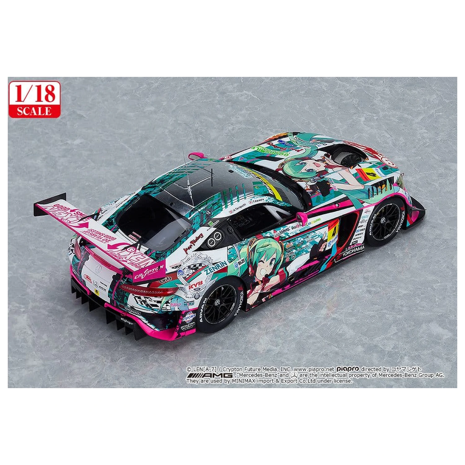 Hatsune Miku GT Project Vehicle 1/18 Good Smile Hatsune Miku AMG 2020 SUPER GT Okayama Test Ver. 26 cm poza produsului