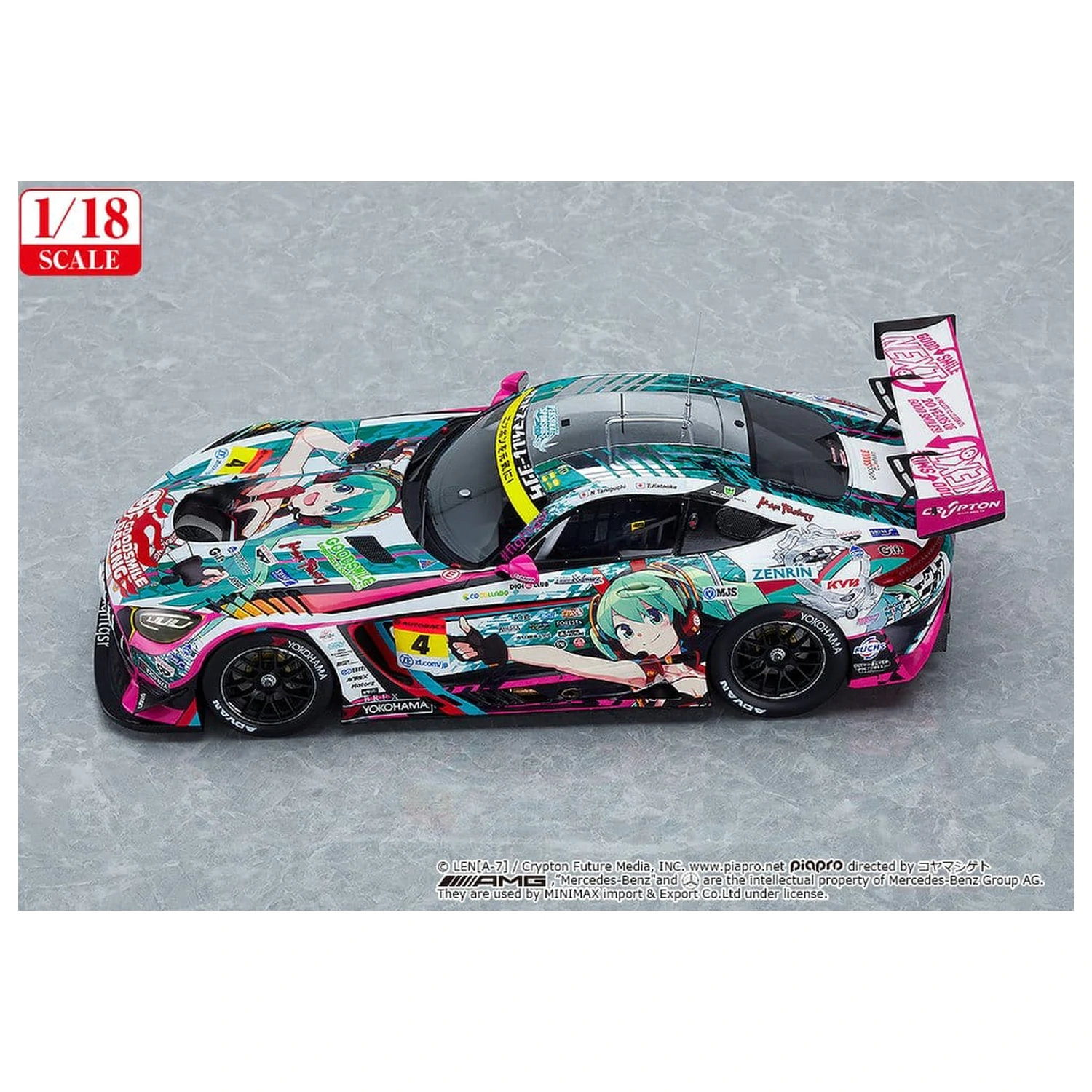 Hatsune Miku GT Project Vehicle 1/18 Good Smile Hatsune Miku AMG 2020 SUPER GT Okayama Test Ver. 26 cm poza produsului