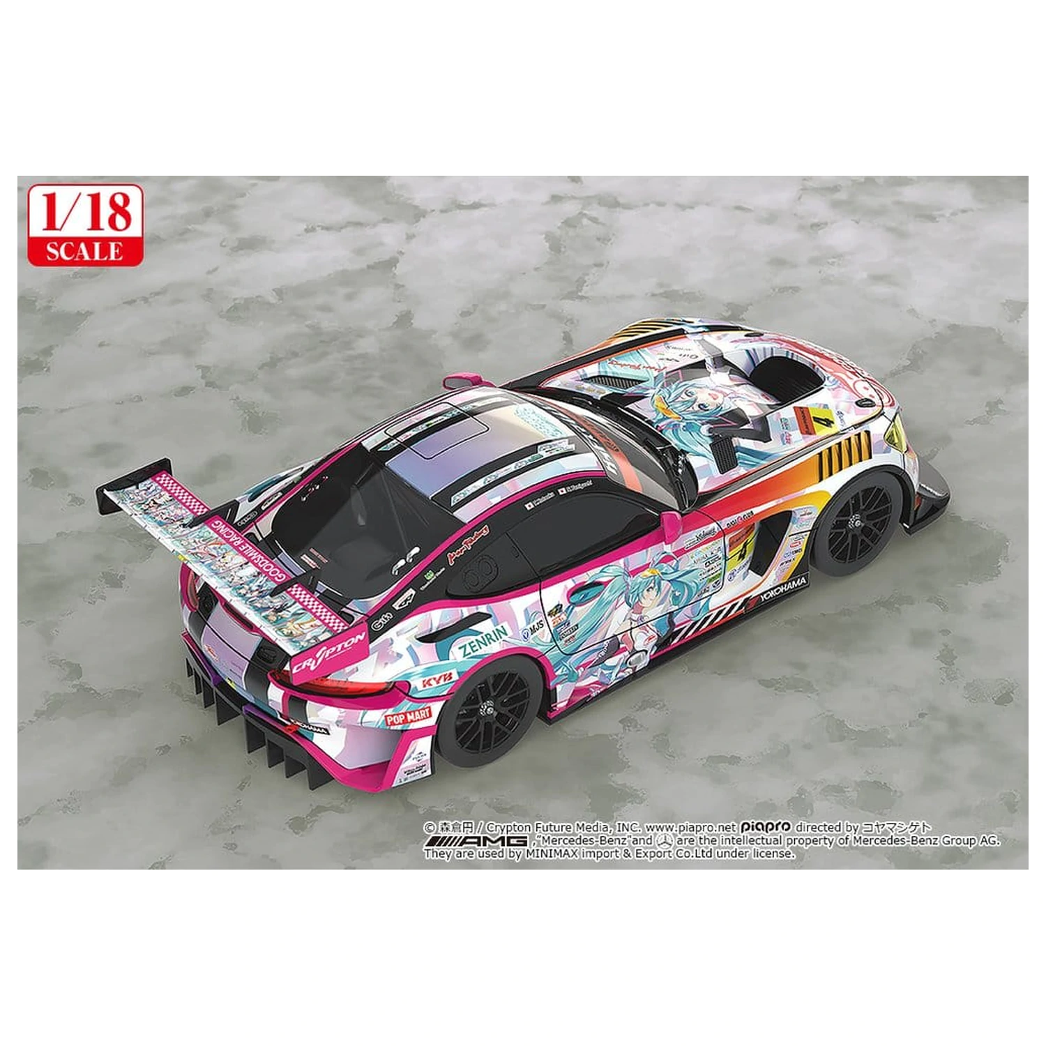 Hatsune Miku GT Project Vehicul 1/18 Good Smile Hatsune Miku AMG 2021 SUPER GT 100th Race Commemorative Ver. 26 cm poza produsului