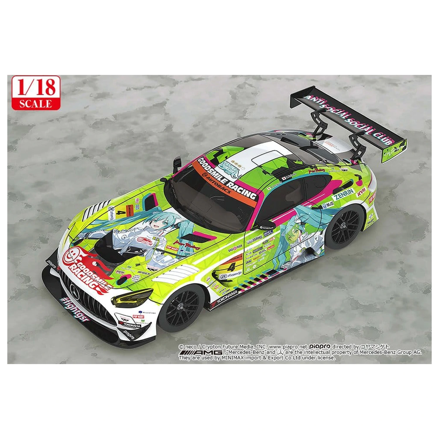 Hatsune Miku GT Project Vehicle scară 1/18 Good Smile Hatsune Miku AMG 2022 Season Opening Ver. 26 cm poza produsului