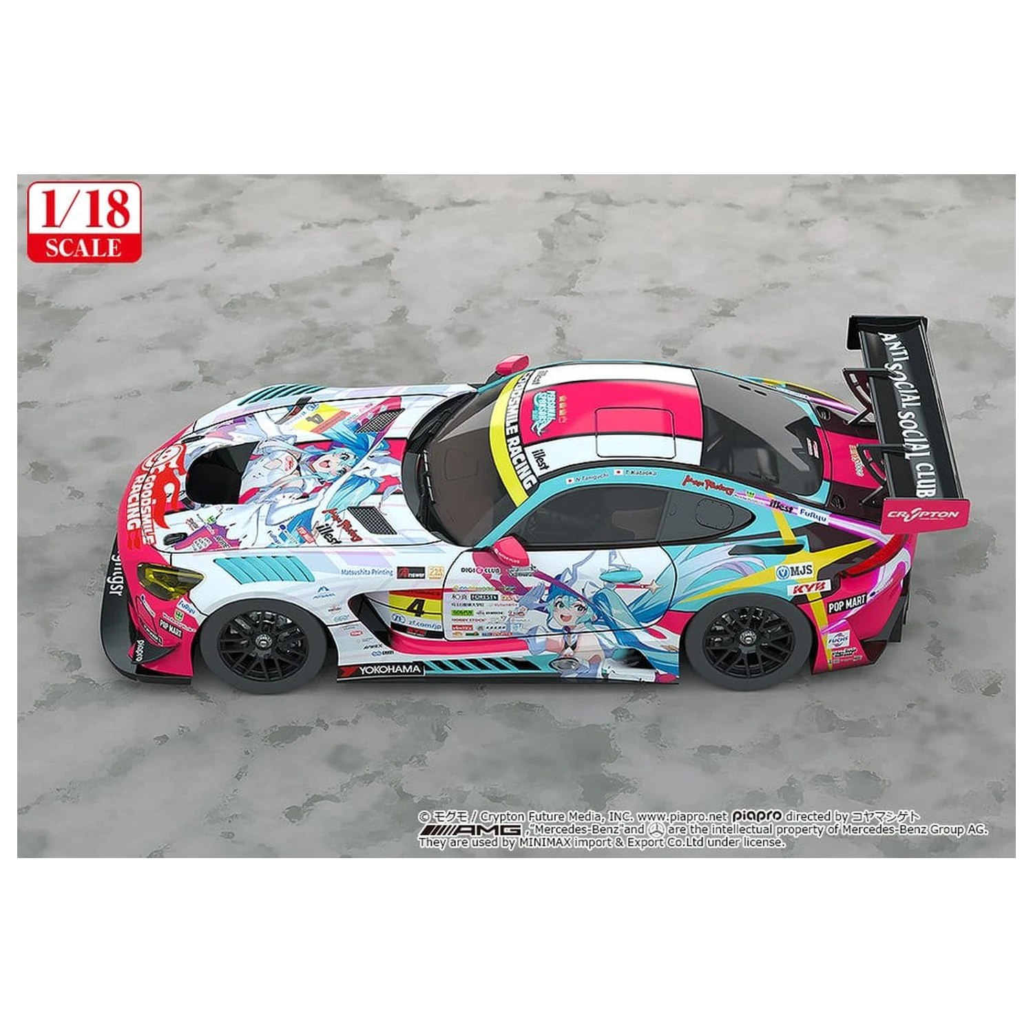 Hatsune Miku GT Project Vehicle 1/18 Good Smile Hatsune Miku AMG 2024 Season Opening Ver. 26 cm poza produsului