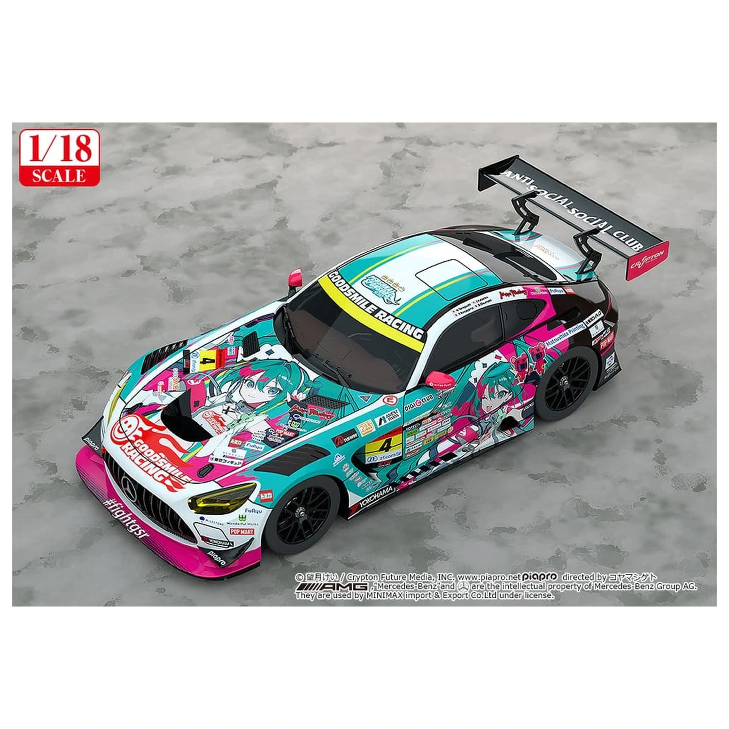 Hatsune Miku GT Project Vehicle 1/18 Good Smile Hatsune Miku AMG 2025 Season Opening Ver. 26 cm poza produsului