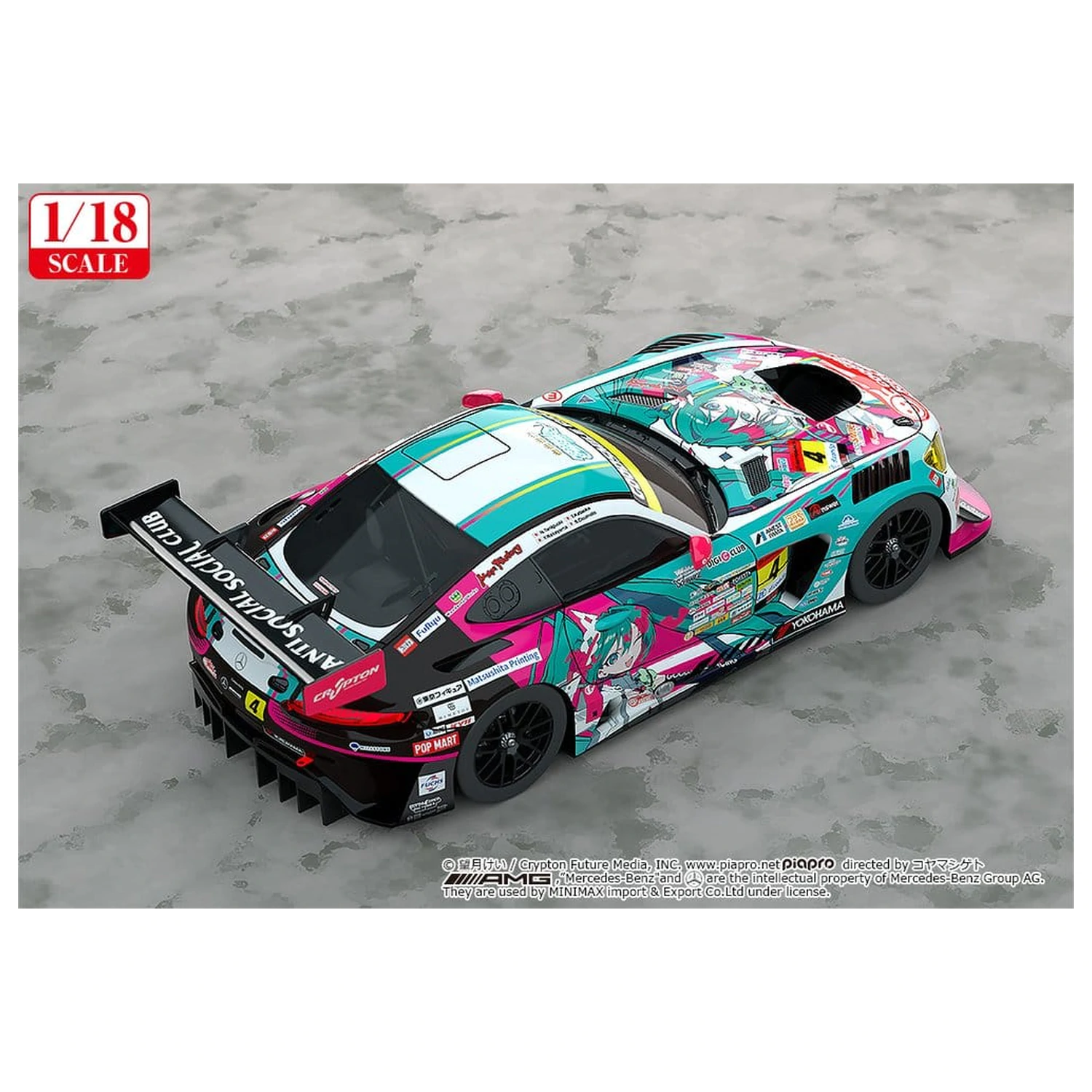 Hatsune Miku GT Project Vehicle 1/18 Good Smile Hatsune Miku AMG 2025 Season Opening Ver. 26 cm poza produsului