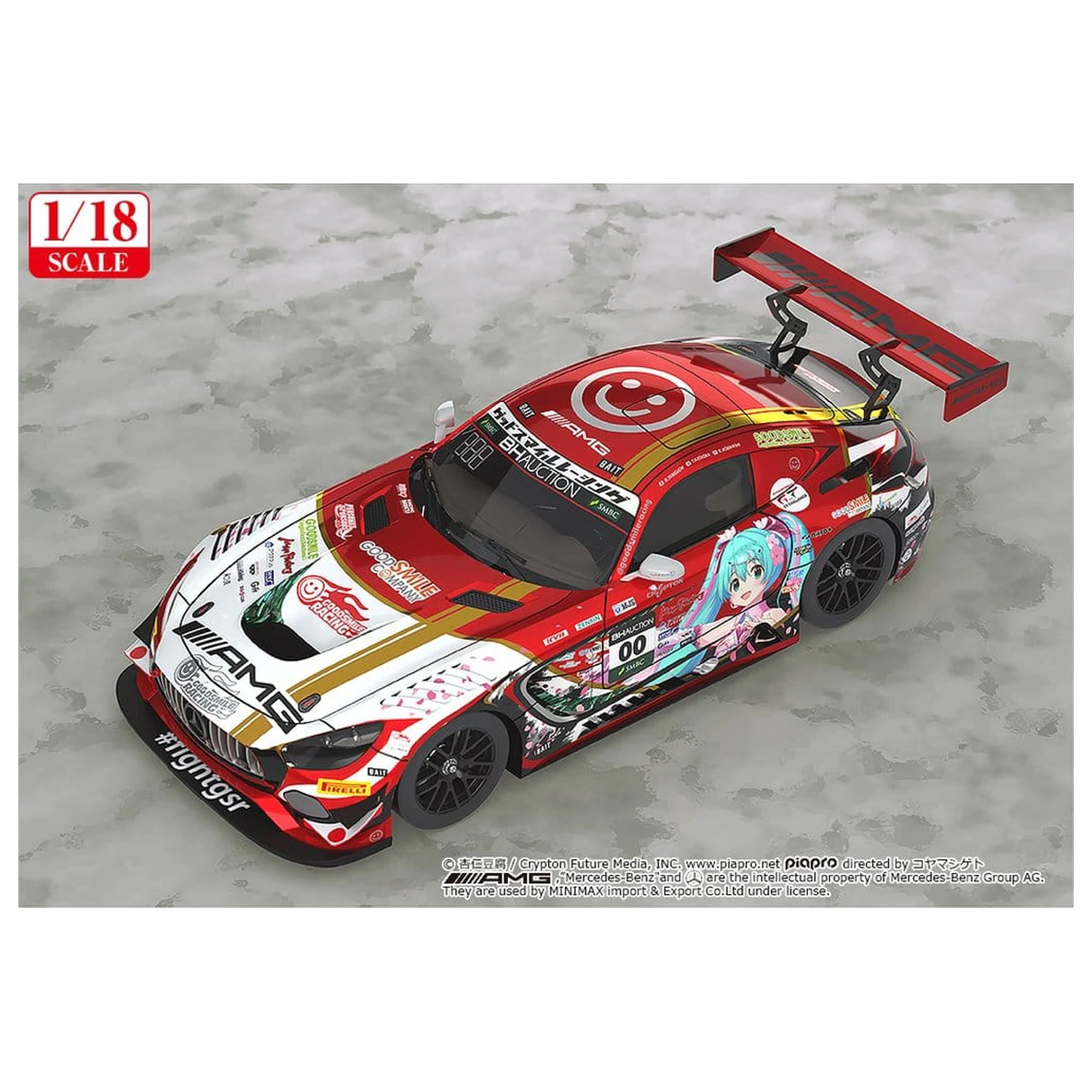 Hatsune Miku GT Project Vehicul 1/18 Mercedes-AMG Team GOOD SMILE 2019 SUZUKA 10HOURS Ver. 26 cm poza produsului