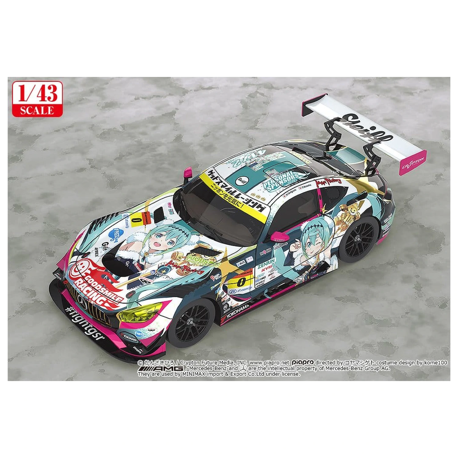 Hatsune Miku GT Project Vehicle 1/43 Good Smile Hatsune Miku AMG 2018 Final Race Ver. 11 cm poza produsului