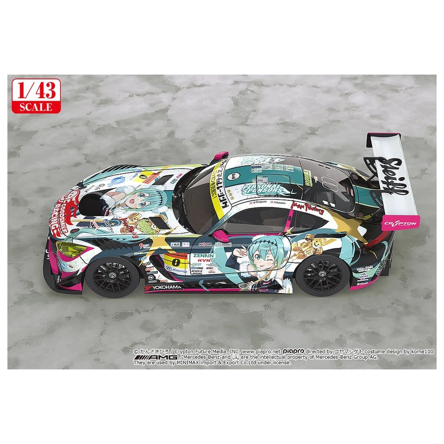 Hatsune Miku GT Project Vehicle 1/43 Good Smile Hatsune Miku AMG 2018 Final Race Ver. 11 cm poza produsului