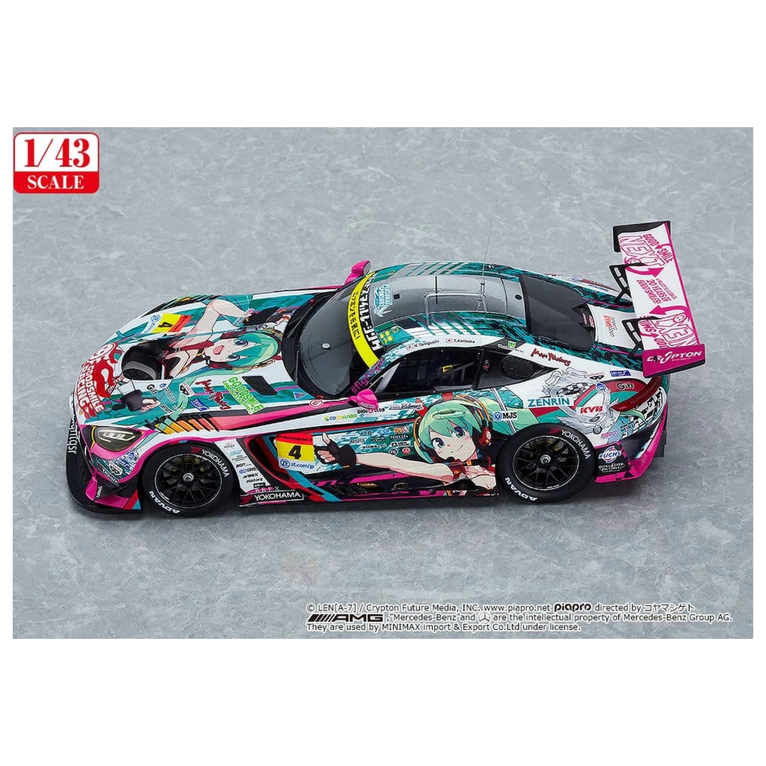 Hatsune Miku GT Project Vehicul 1/43 Good Smile Hatsune Miku AMG 2020 SUPER GT Okayama Test Ver. 11 cm poza produsului