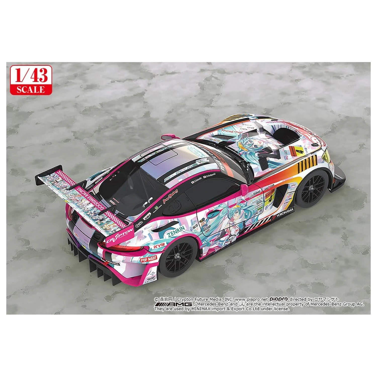 Hatsune Miku GT Project Vehicle 1/43 Good Smile Hatsune Miku AMG 2021 SUPER GT 100th Race Commemorative Ver. 11 cm poza produsului