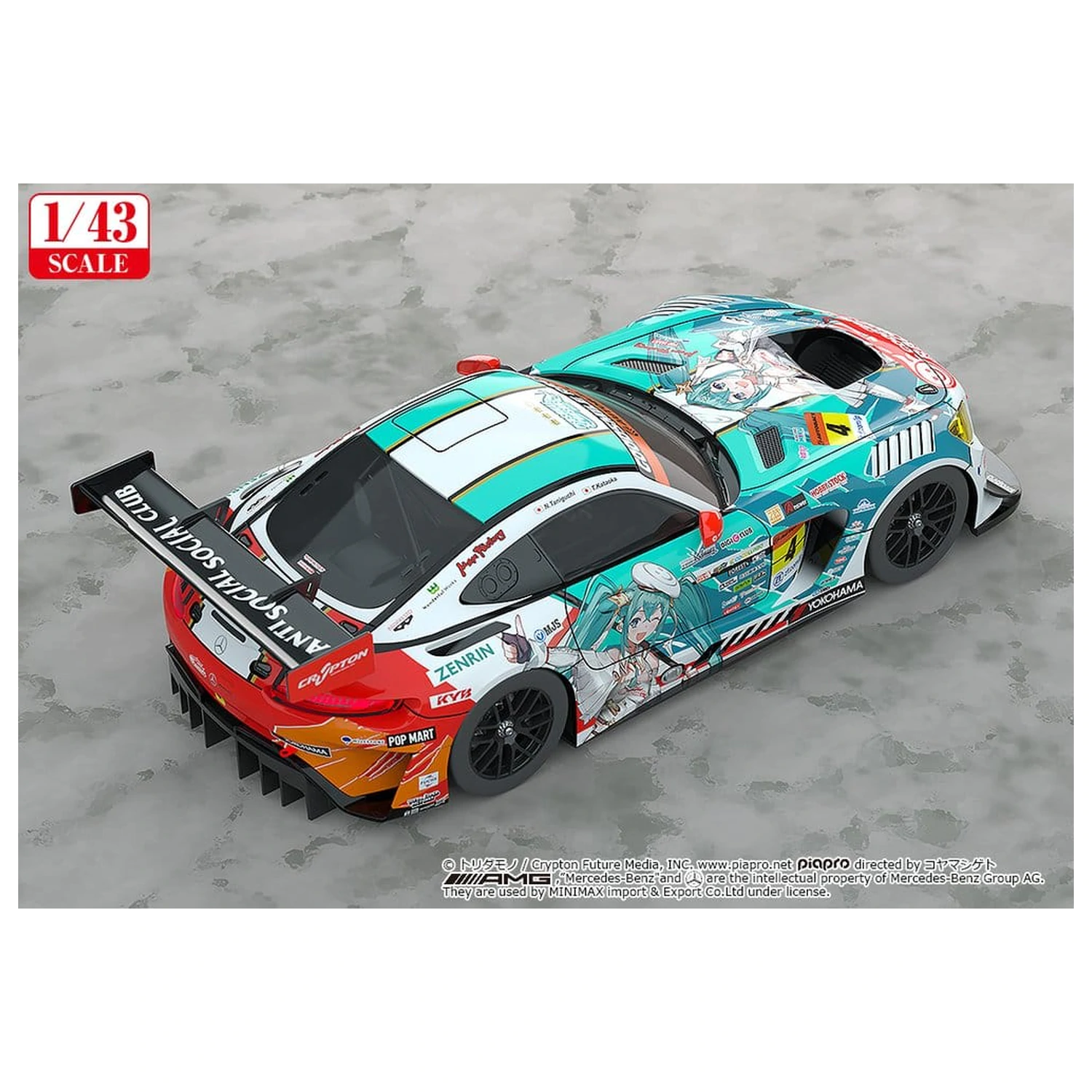 Hatsune Miku GT Project Vehicul 1/43 Good Smile Hatsune Miku AMG 2023 Season Opening Ver. 11 cm poza produsului