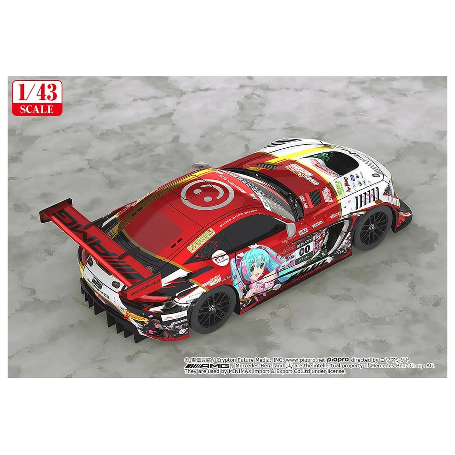 Hatsune Miku GT Project Vehicle scară 1/43 Mercedes-AMG Team Good Smile 2019 Suzuka 10Hours Ver. 11 cm poza produsului