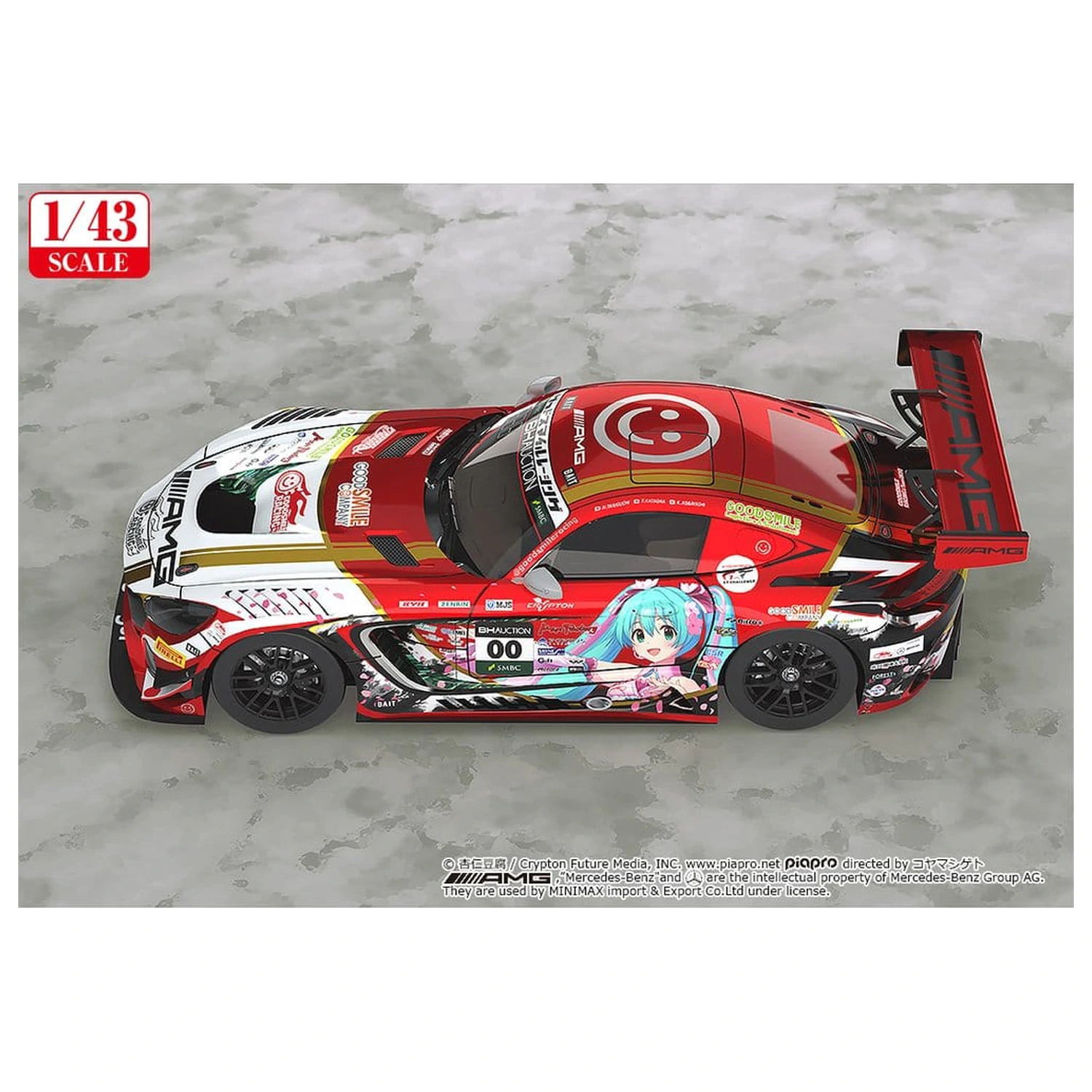 Hatsune Miku GT Project Vehicle scară 1/43 Mercedes-AMG Team Good Smile 2019 Suzuka 10Hours Ver. 11 cm poza produsului