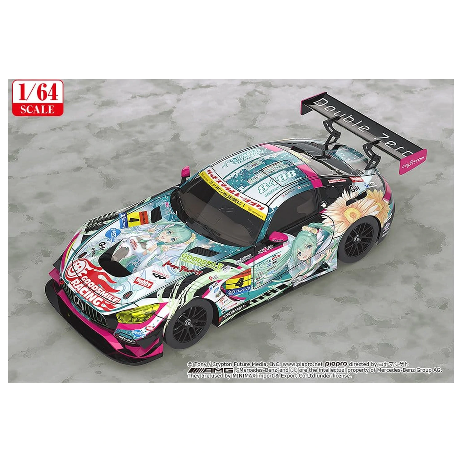 Hatsune Miku GT Project Vehicul 1/64 Good Smile Hatsune Miku AMG 2017 Super GT Ver. 7 cm poza produsului