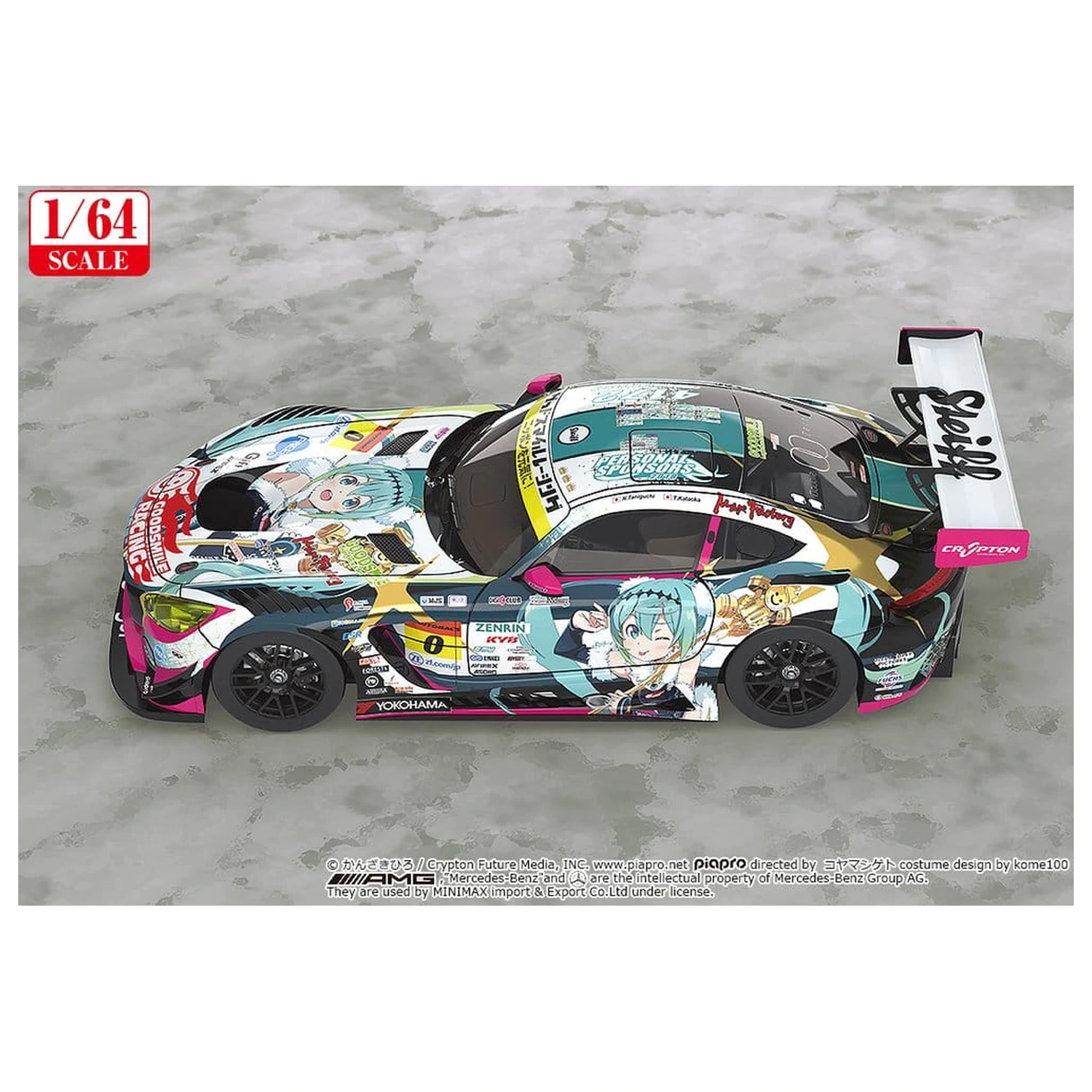 Hatsune Miku GT Project Vehicul 1/64 Good Smile Hatsune Miku AMG 2018 SUPER GT Ver. 7 cm poza produsului