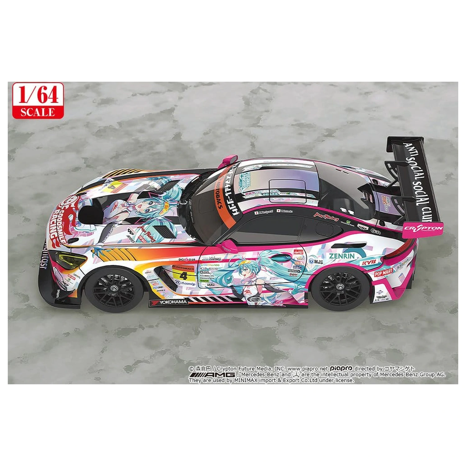Hatsune Miku GT Project Vehicul 1/64 Hatsune Miku AMG 2021 SUPER GT Round 5 Ver. 7 cm poza produsului