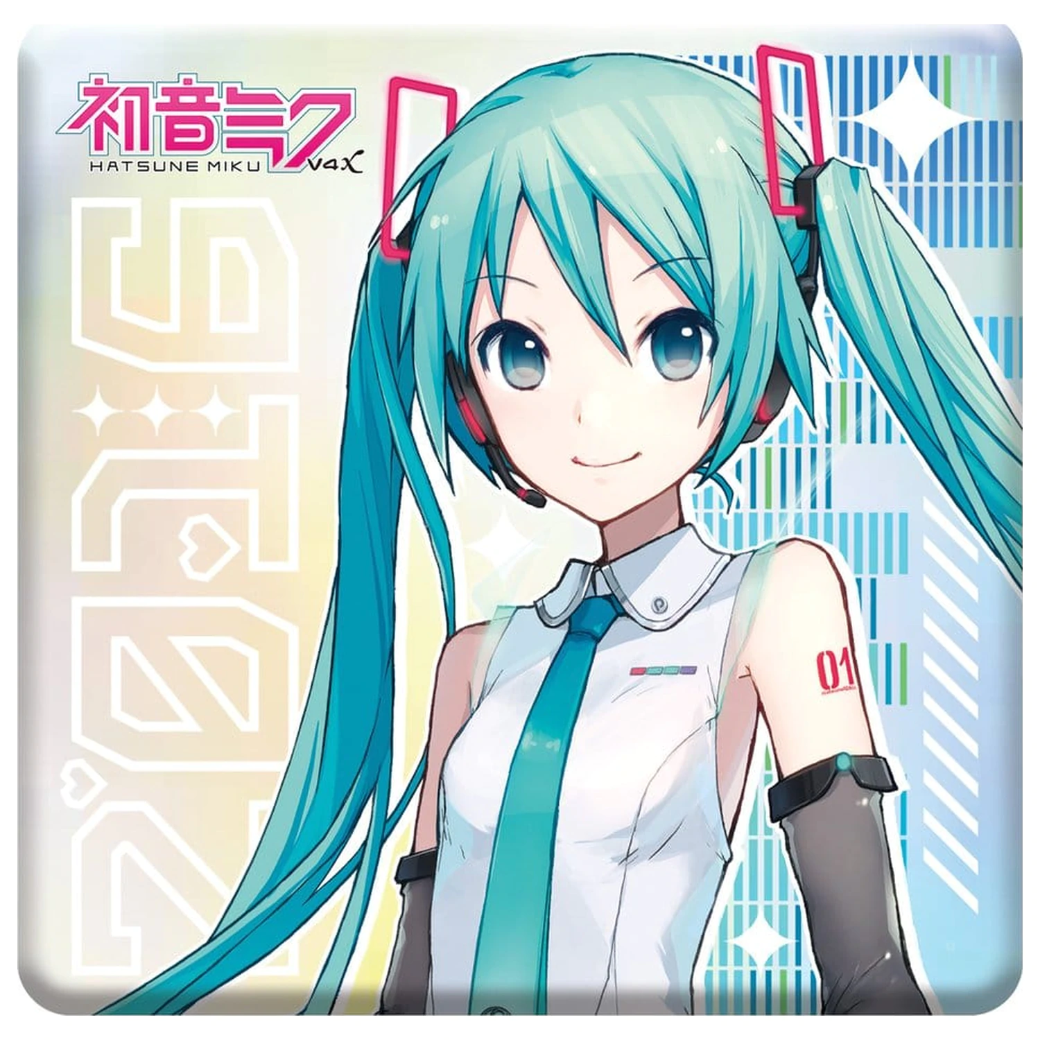 Hatsune Miku Holographic ecuson V4X 10th Anniversary Rainbow Limited Edition 8 cm poza produsului