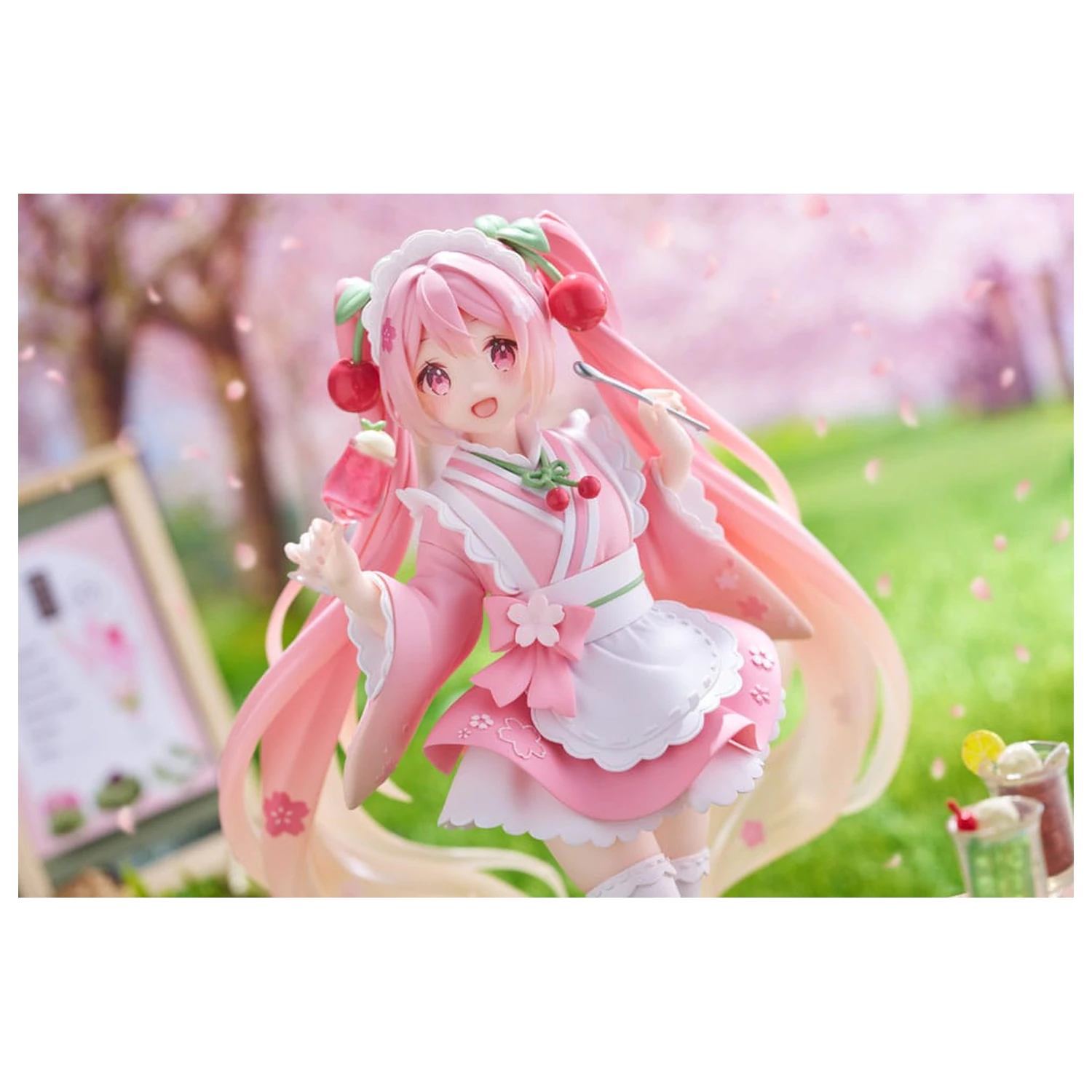 Hatsune Miku Statuie PVC Newley Written Sakura Miku Japanese Cafe Ver. Reissue 18 cm poza produsului