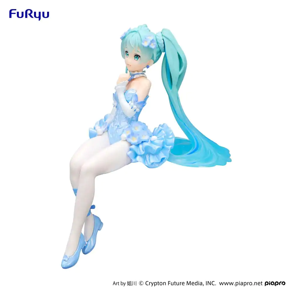 Statuie PVC opritor de tăiței Hatsune Miku Zâna Florilor Nemophila Pail Albastru Culoare Ver. 15 cm poza produsului