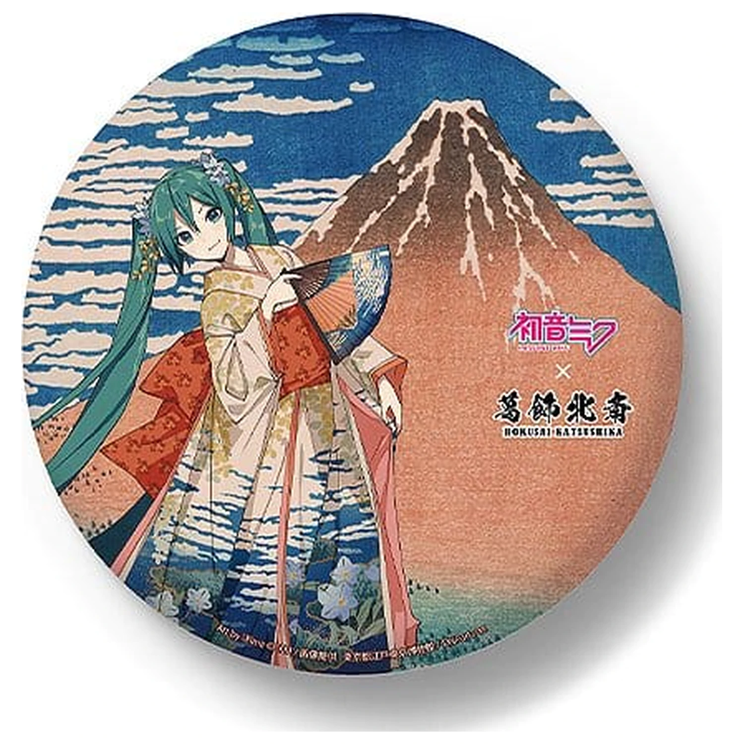 Hatsune Miku x Katsushika Hokusai iXima Large Pinback Button Fine Wind, Clear Morning poza produsului