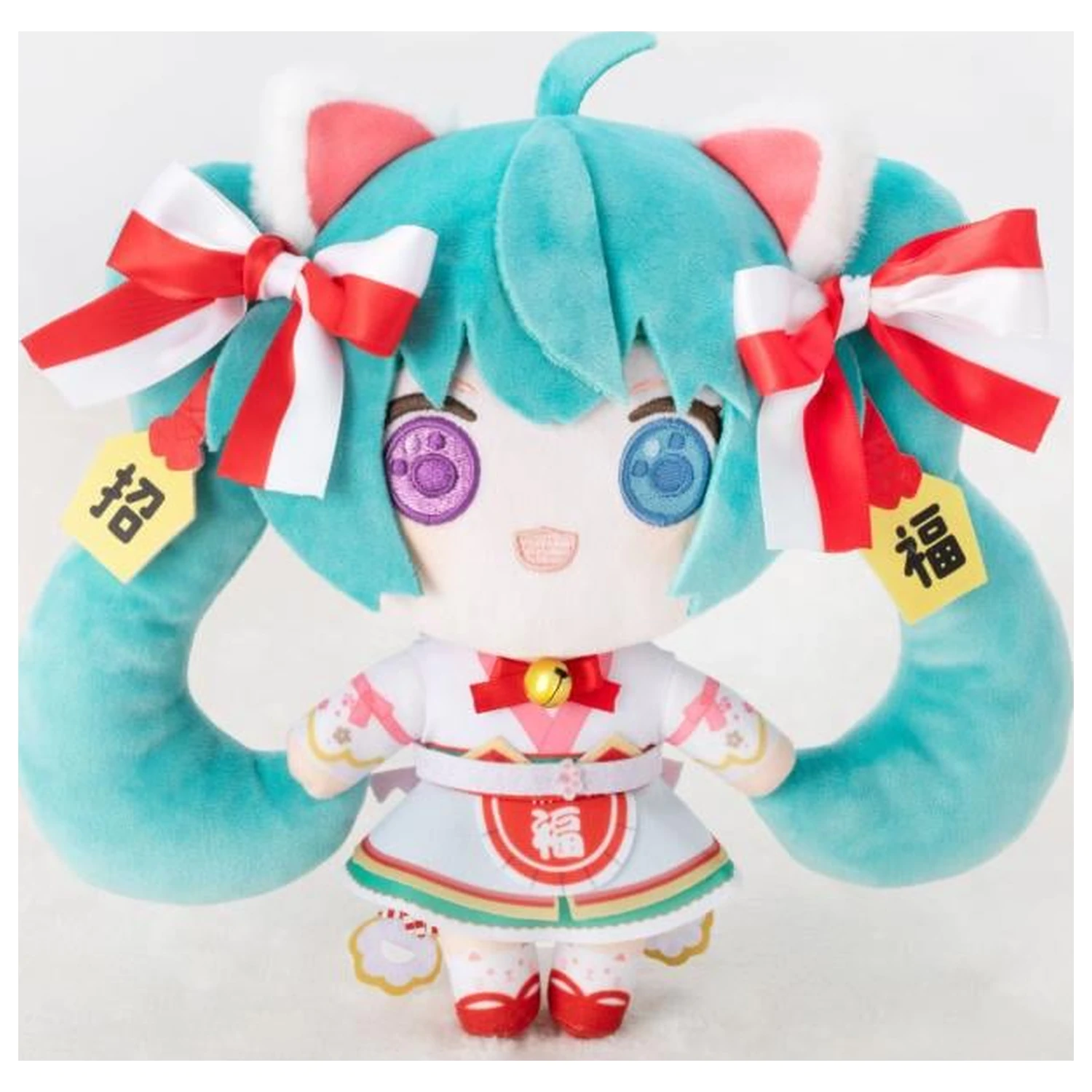 Plus Hatsune Miku x Maneki-Neko White Cat 22cm poza produsului