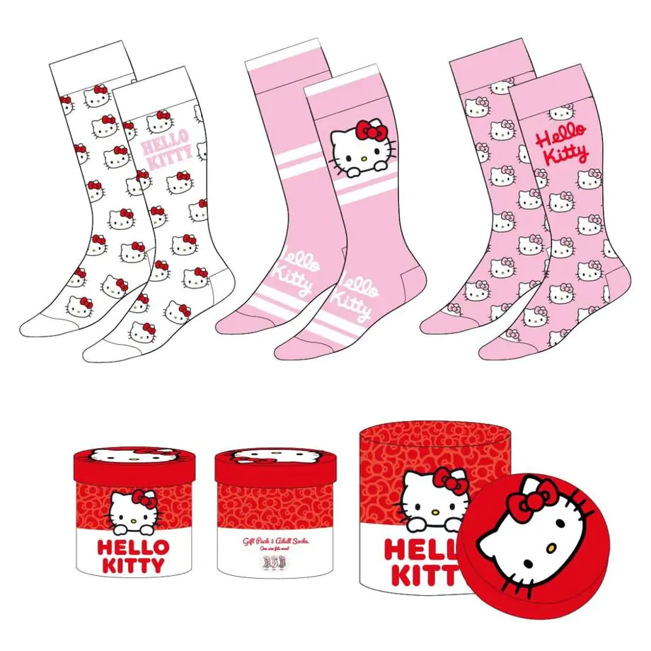 Hello Kitty set 3 perechi șosete adult poza produsului