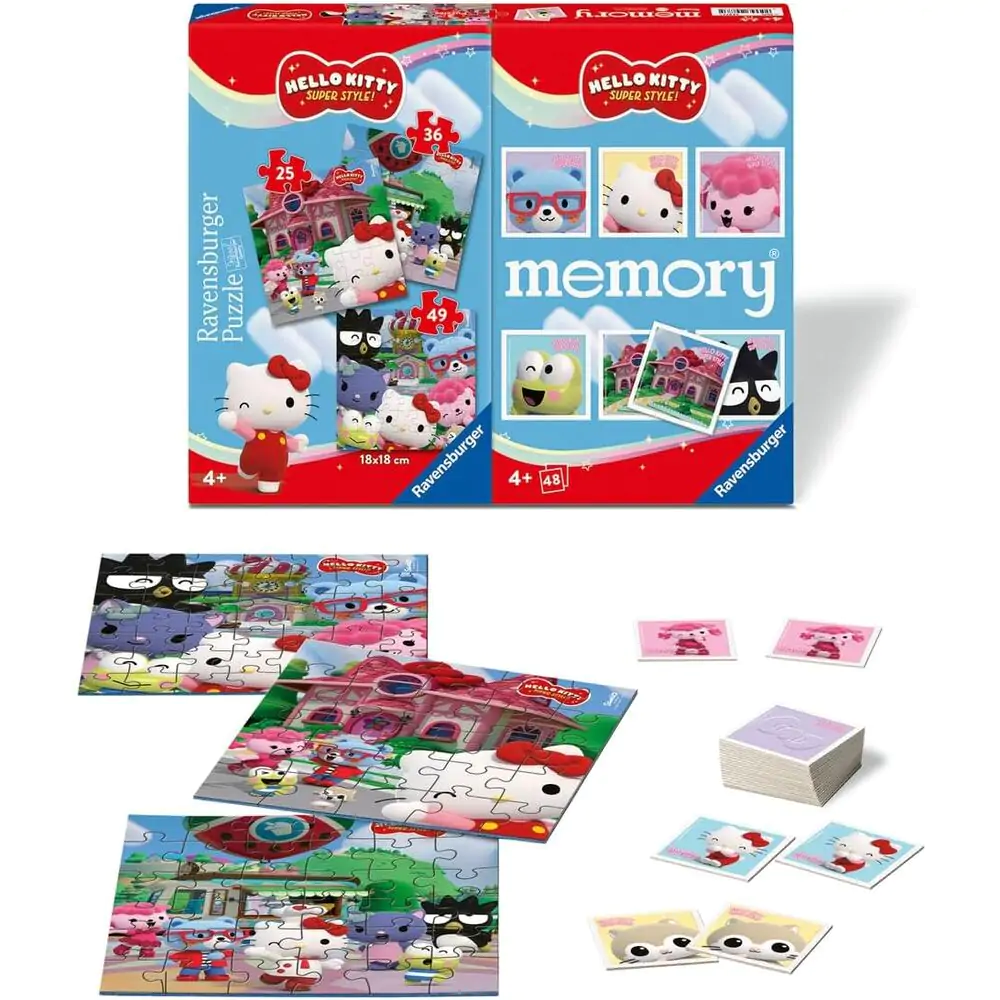 Hello Kitty 3 puzzle-uri și memory multipack poza produsului
