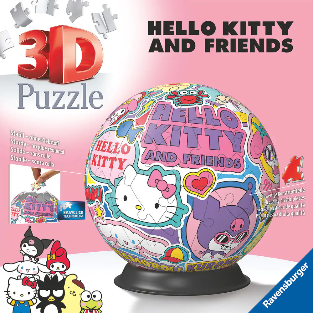 Hello Kitty 3D puzzle 72 piese poza produsului