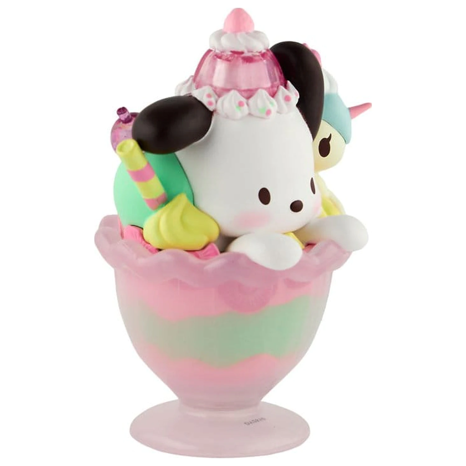 Hello Kitty & Friends Window Box Figurina Fast Food Pochacco Pink Unicorn Sundae 9 cm poza produsului