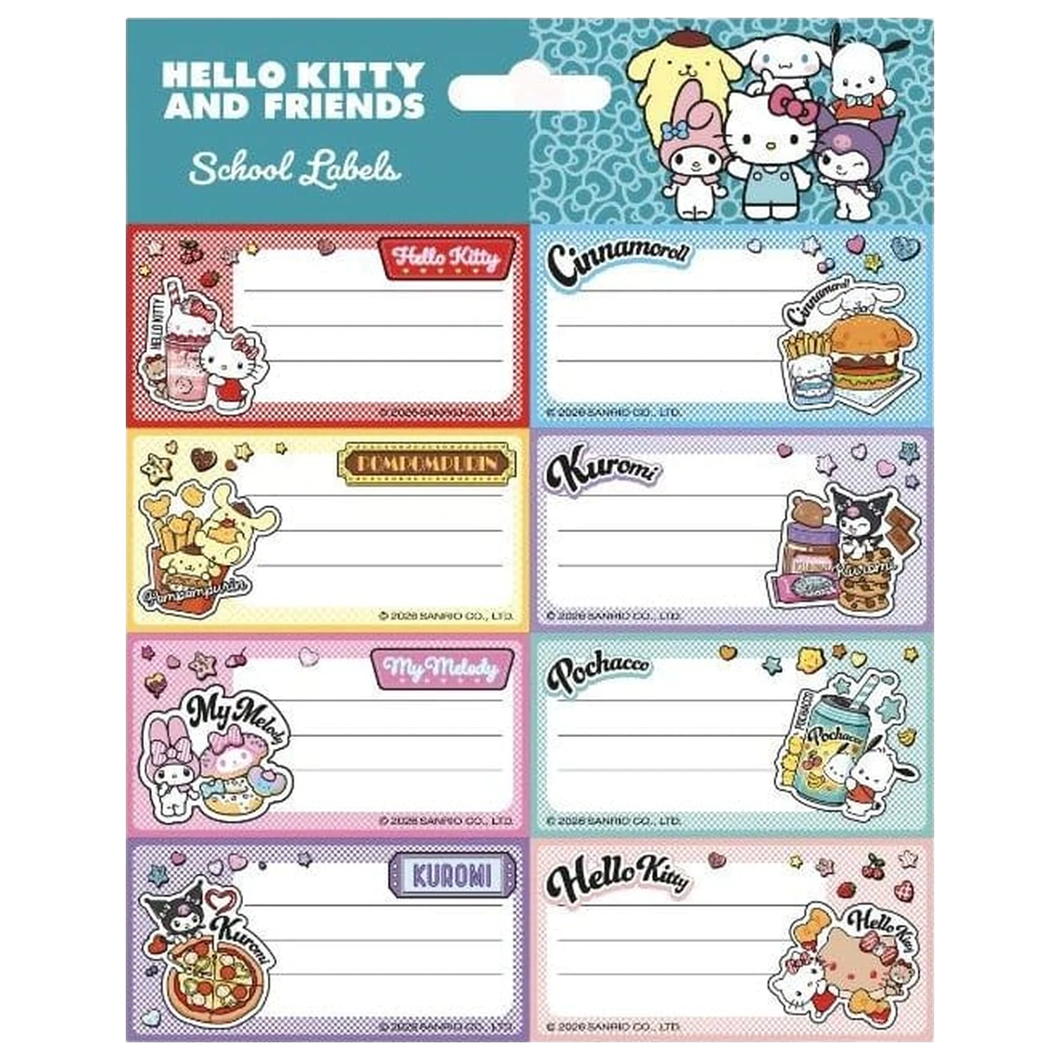 Hello Kitty and Friends Etichete Școlare Versiunea American Diner poza produsului