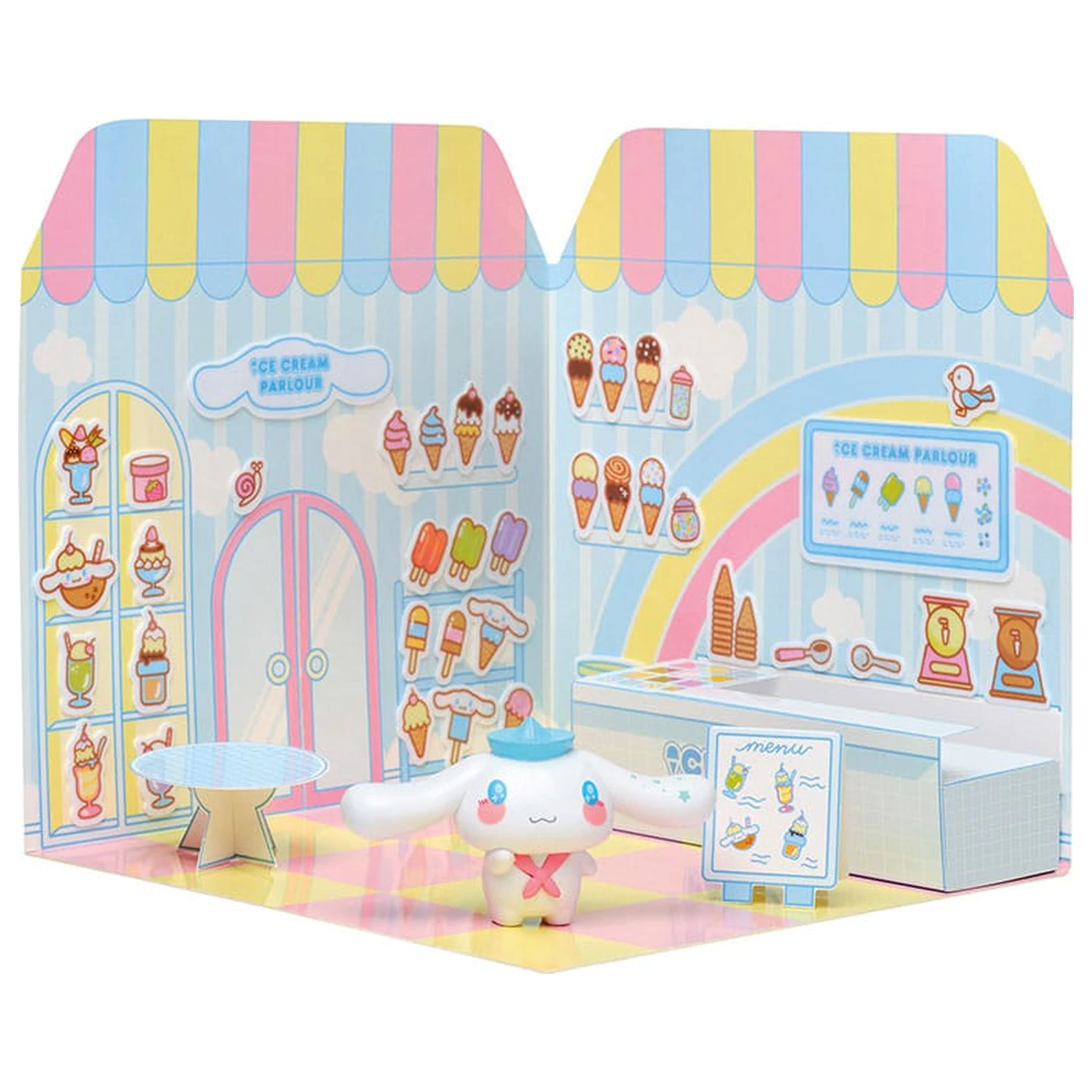 Hello Kitty and Friends Mini figurina Sticker House Cinnamoroll Ice Cream Parlour poza produsului