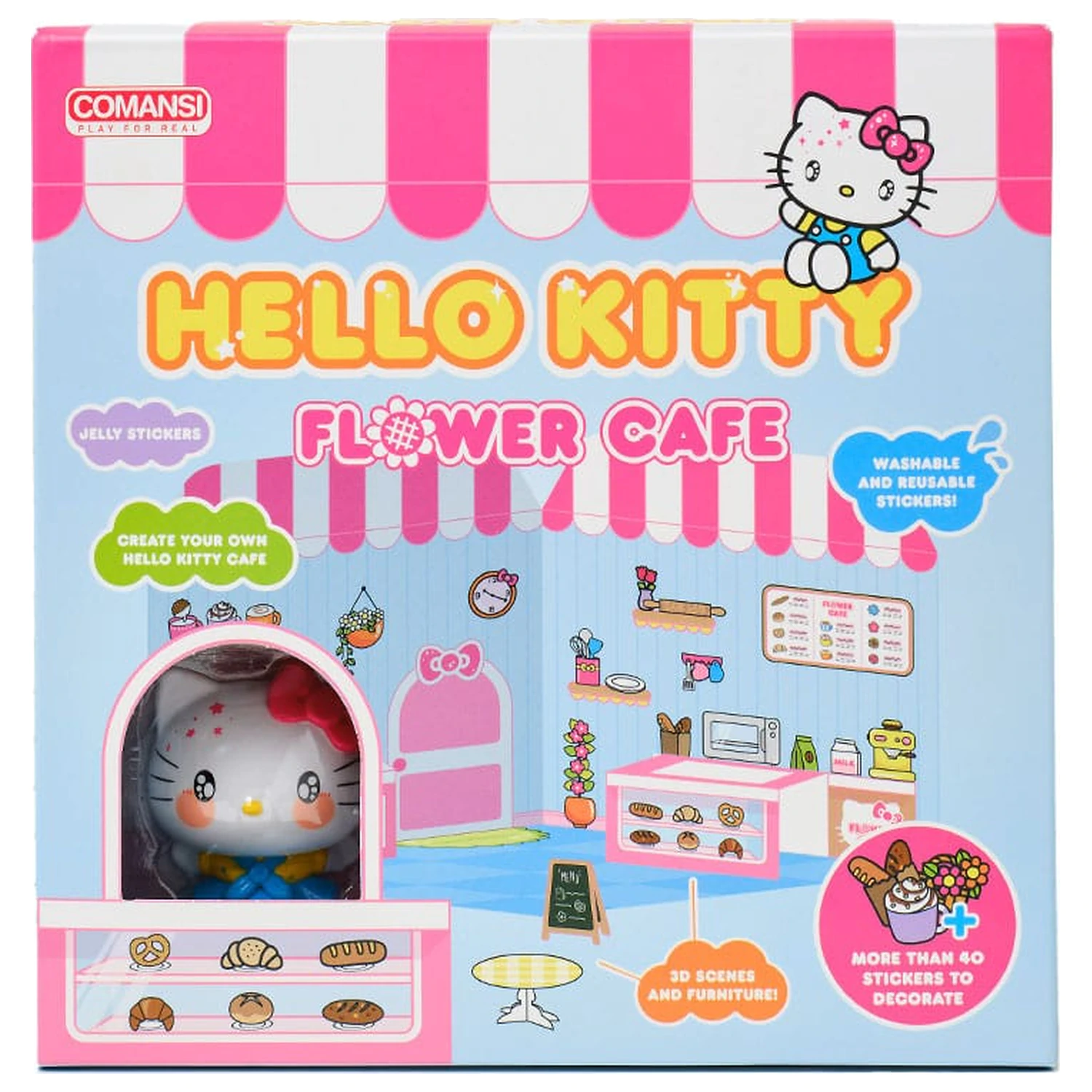 Hello Kitty and Friends Mini figurina autocolant Casa Hello Kitty Flower Café poza produsului