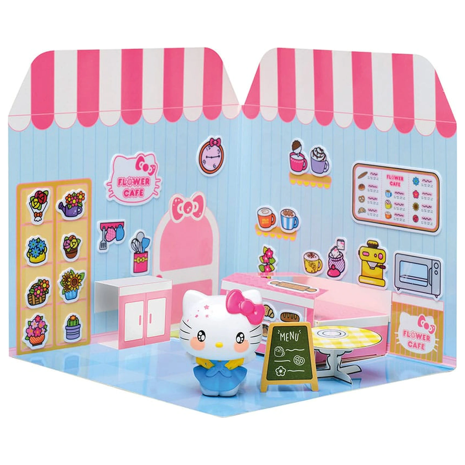 Hello Kitty and Friends Mini figurina autocolant Casa Hello Kitty Flower Café poza produsului