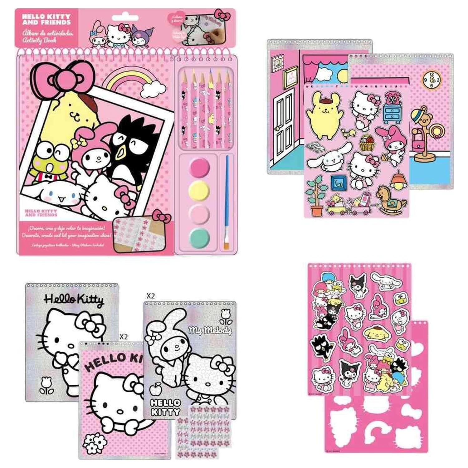 Hello Kitty and Friends carte de activitati si colorat poza produsului