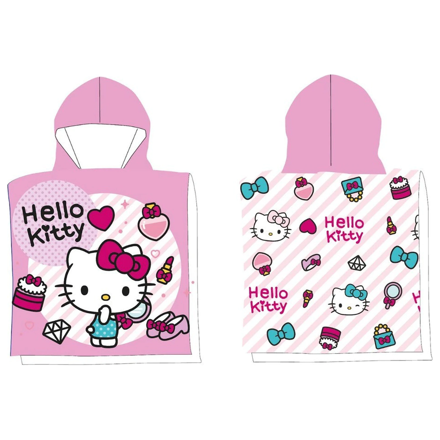 Hello Kitty Fashion Beach Prosop Poncho 50x100 cm poza produsului