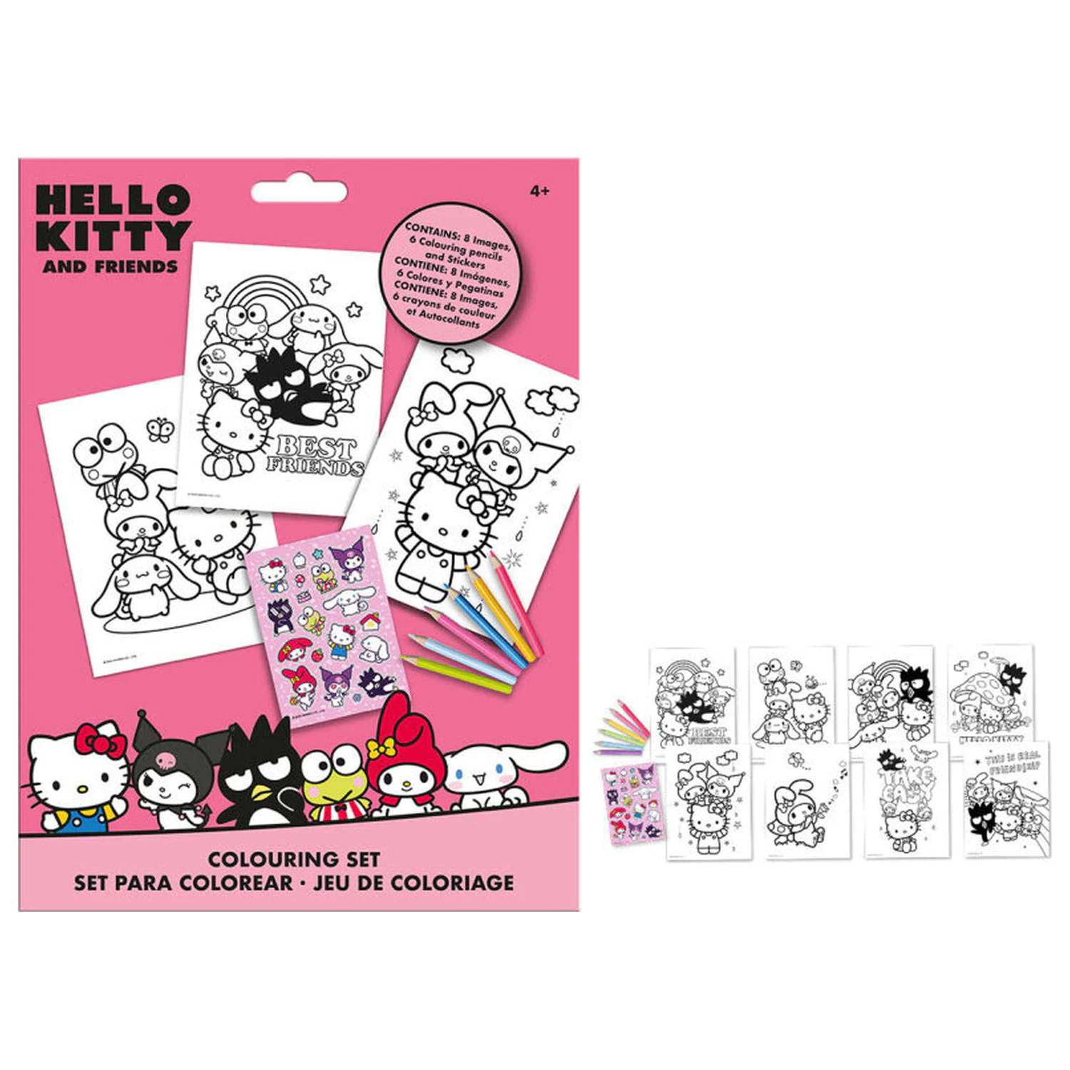 Hello Kitty and Friends Set de colorat cu stickere poza produsului