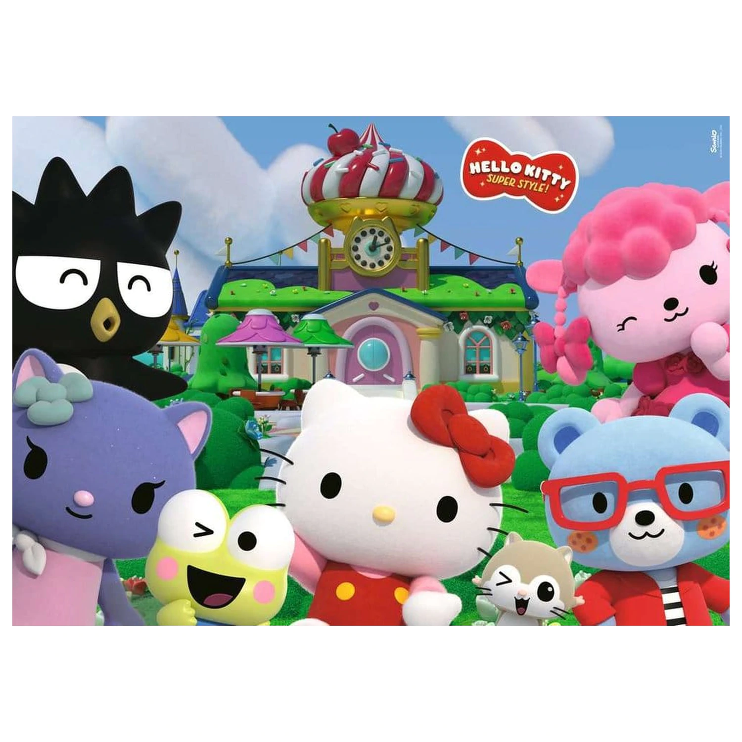 Hello Kitty Giant Floor Jigsaw Puzzle Distracție în Cherry Town (24 piese) poza produsului