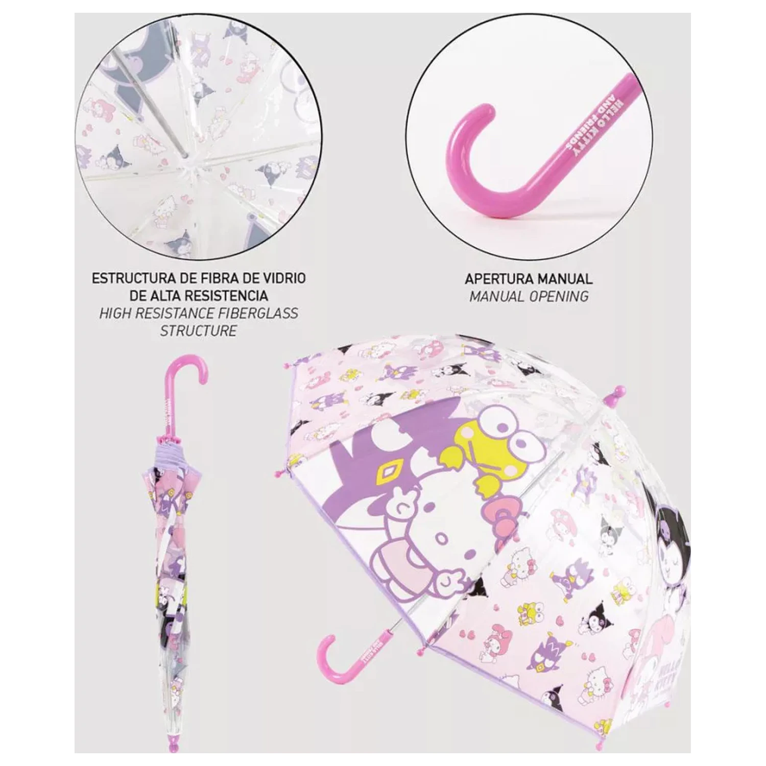 Hello Kitty Happy Friends Umbrela transparenta pentru copii poza produsului